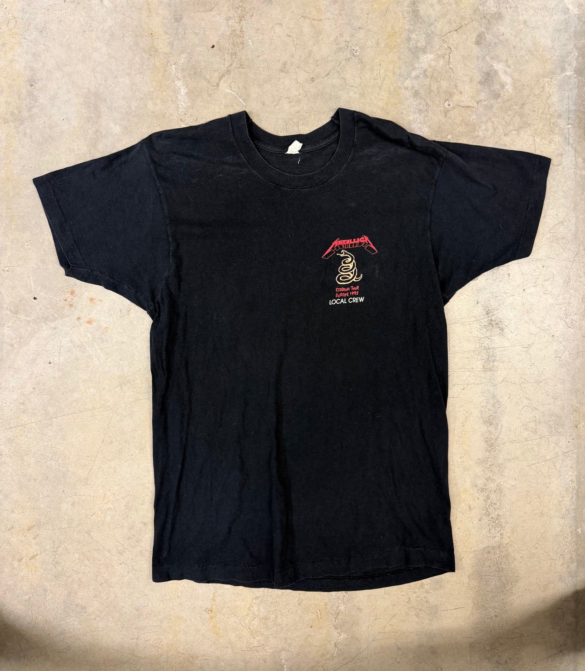 90s Metallica Stadium Tour Europe 1993 Local Crew Vintage T-Shirt | Size L