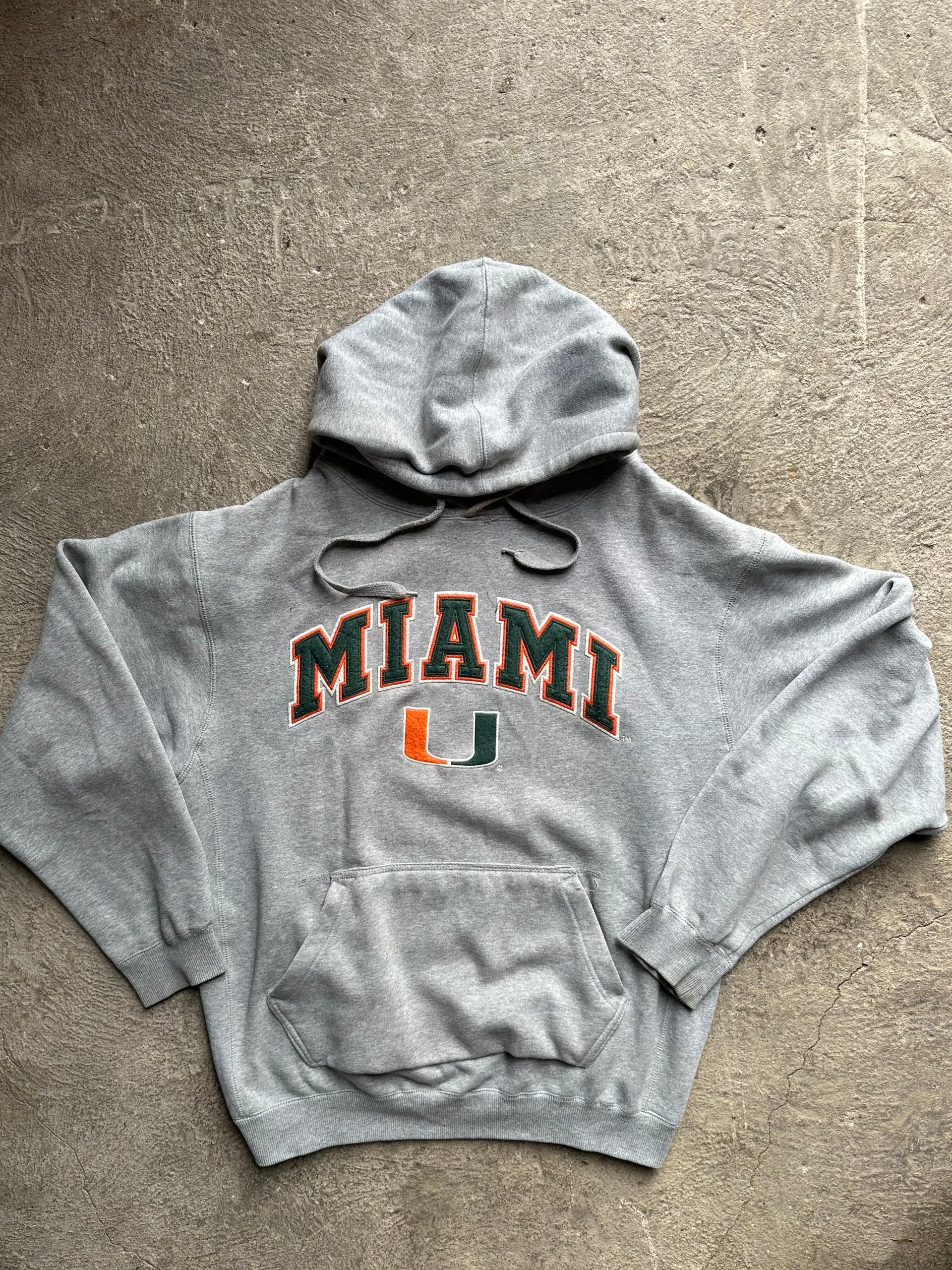 00s Miami Hurricanes Hoodie Grey | Size XL