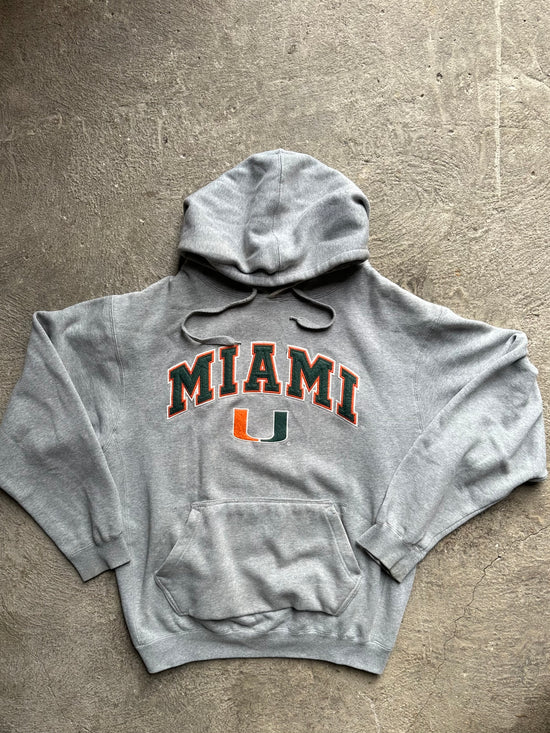 00s Miami Hurricanes Hoodie Grey | Size XL