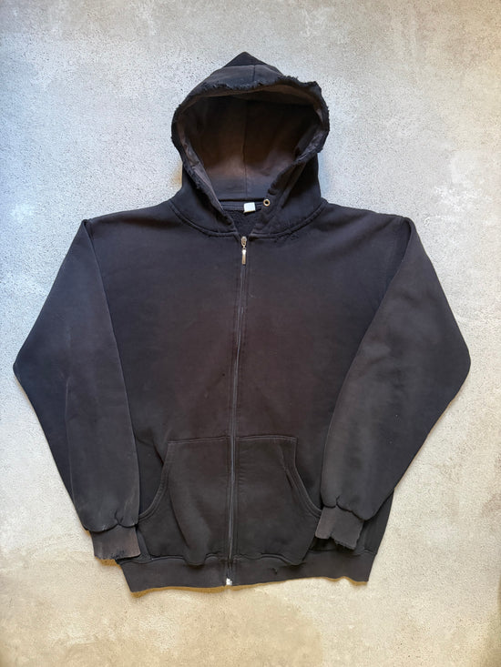 2000s Faded Zip Hoodie Distressed | Size XL