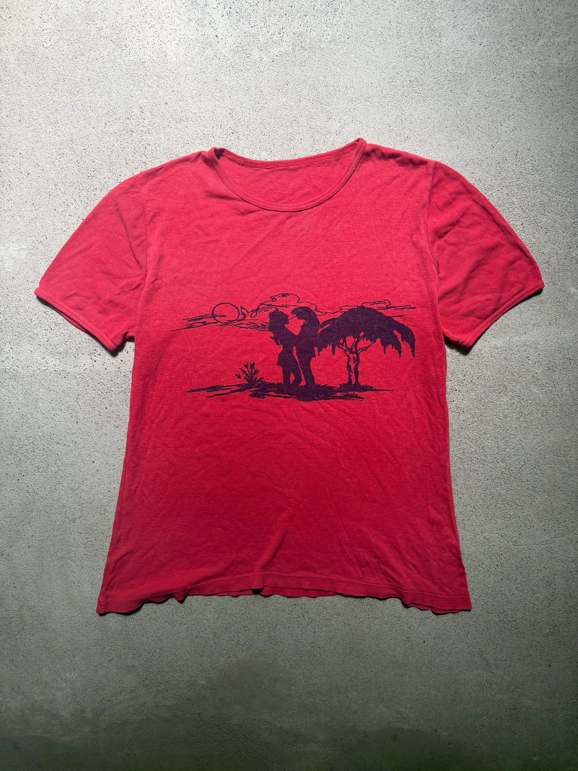 80s Sunset Lovers Ringer T-Shirt | Size S