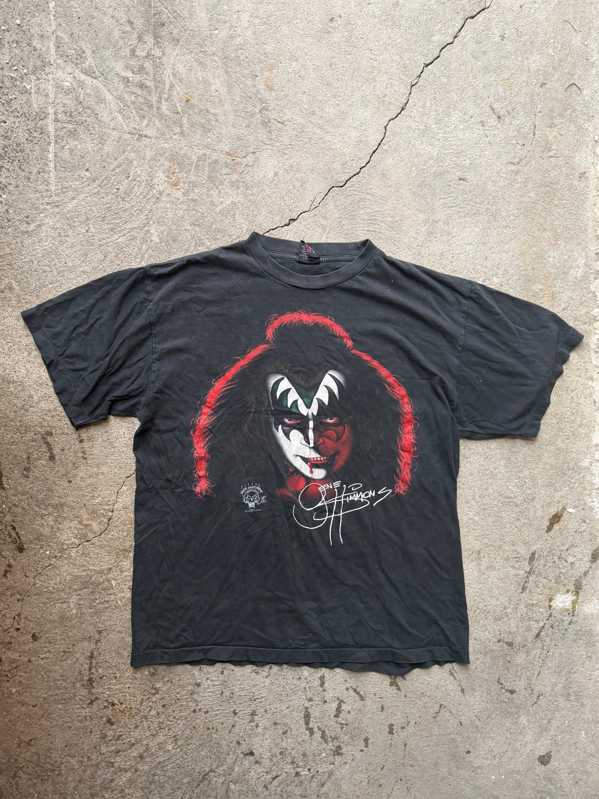 90s Kiss Faded Graphic T-Shirt | Size XL