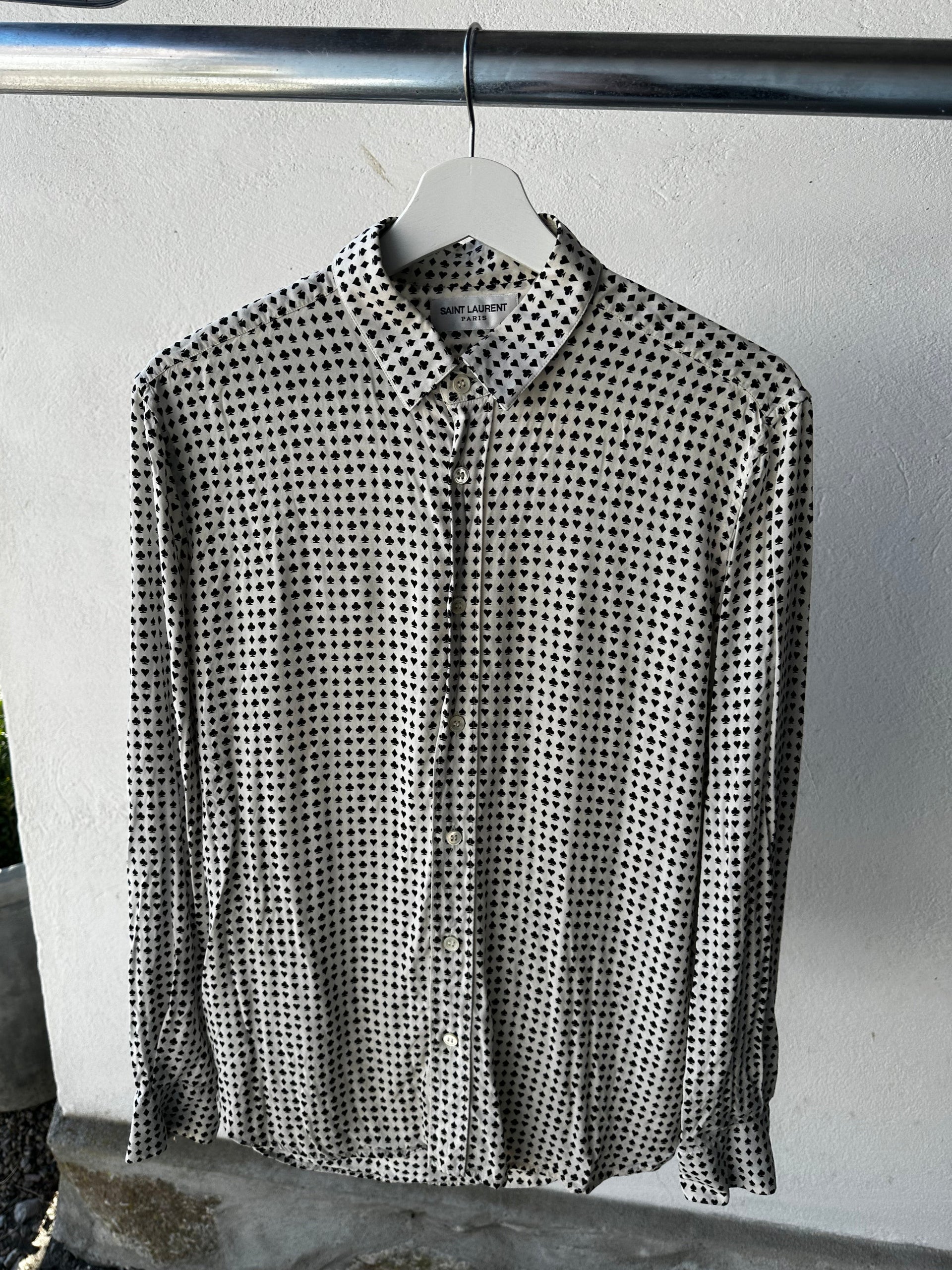 Designer skjorta från Saint Laurent vår/sommar 2016 med helprint