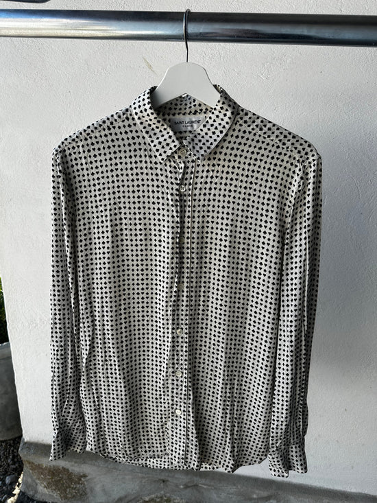 Designer skjorta från Saint Laurent vår/sommar 2016 med helprint