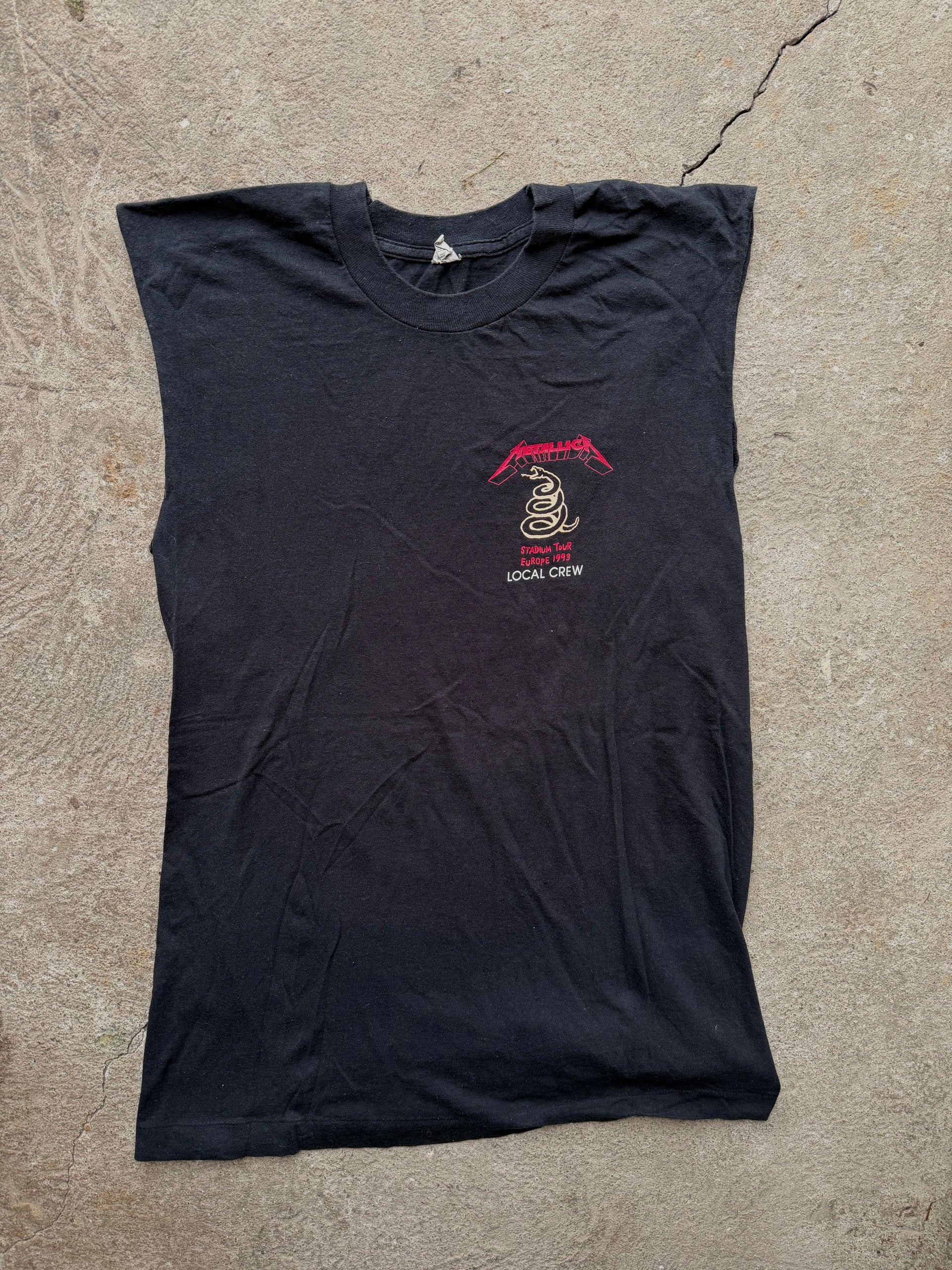 90s Metallica Stadium Tour 1993 Local Crew Sleeveless Tee | Size XL