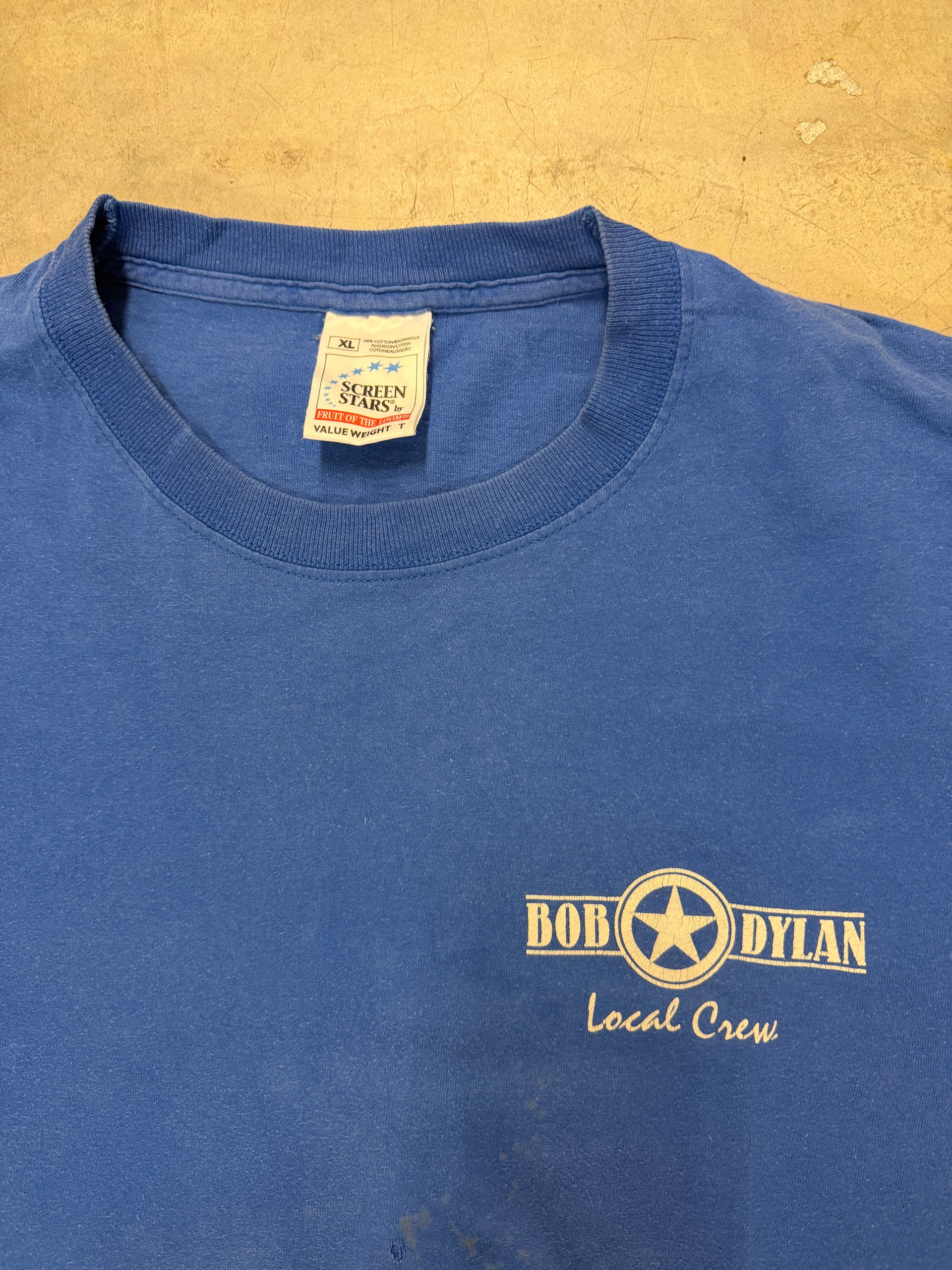 90s Bob Dylan Never Ending Tour Local Crew T-Shirt | Size XL