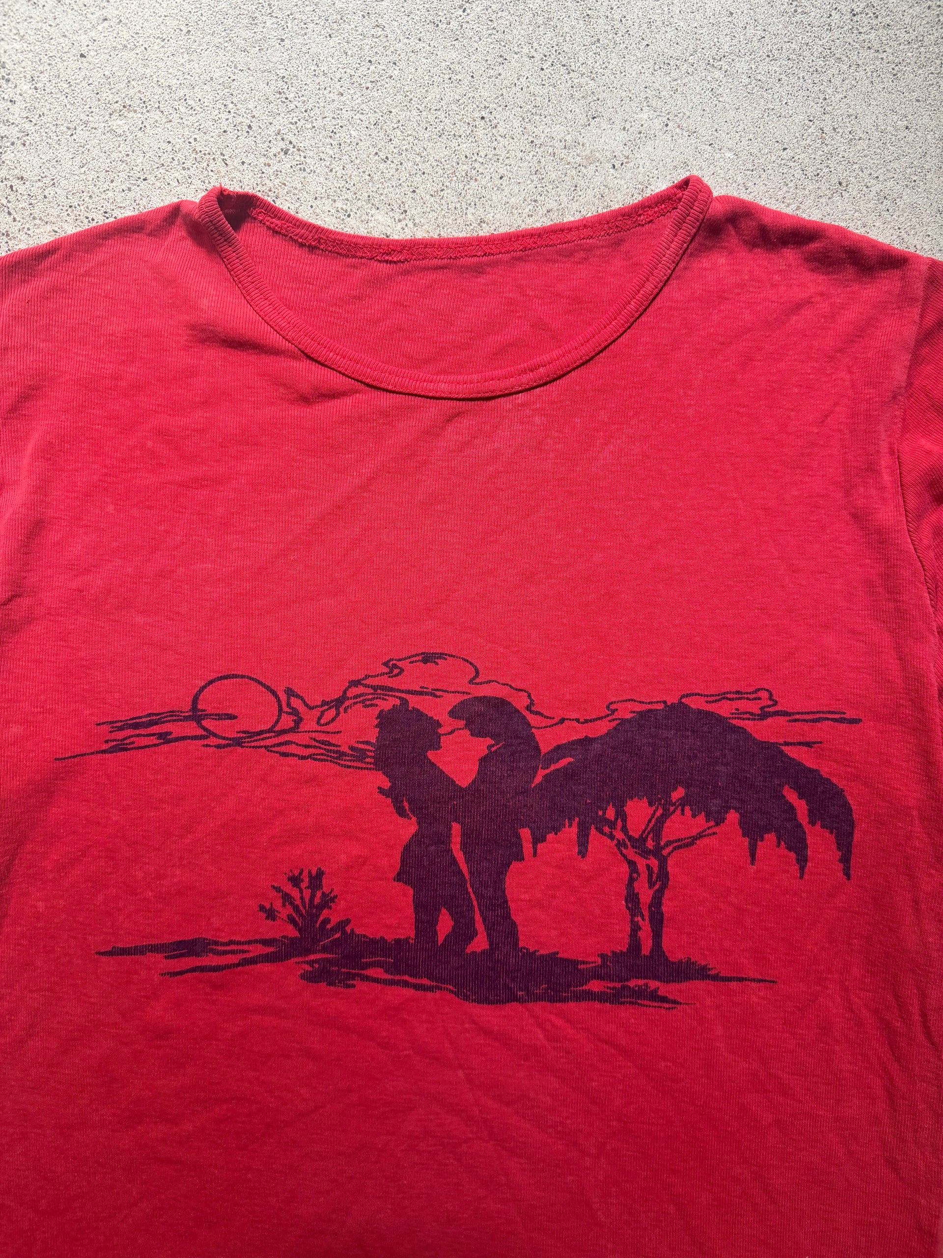 80s Sunset Lovers Ringer T-Shirt | Size S