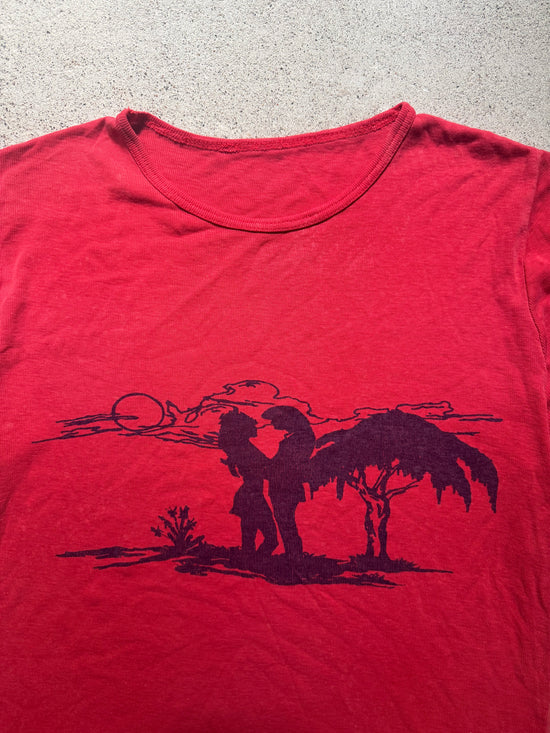 80s Sunset Lovers Ringer T-Shirt | Size S
