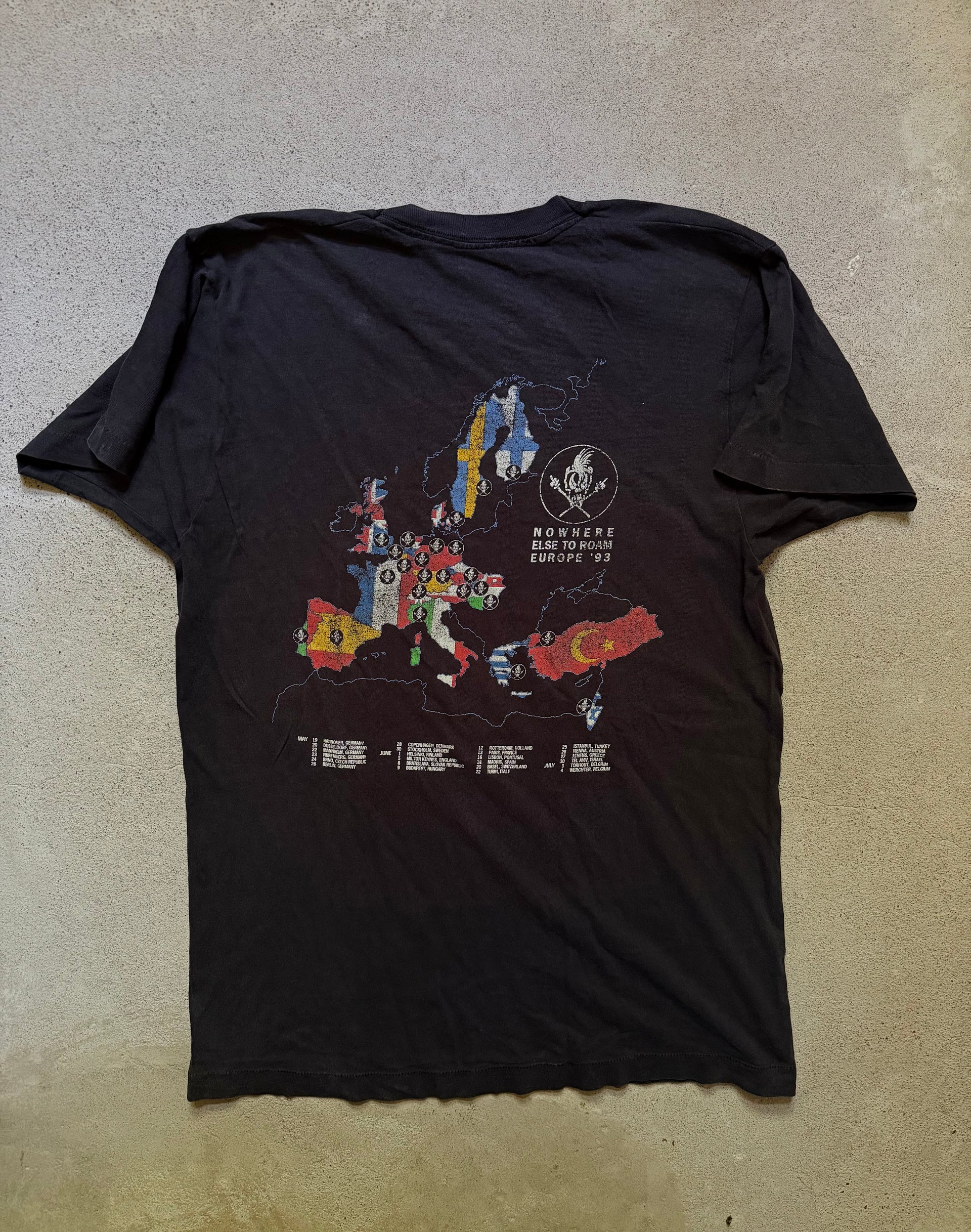90s Metallica Nowhere Else To Roam Europe 93 Tee | Size XL