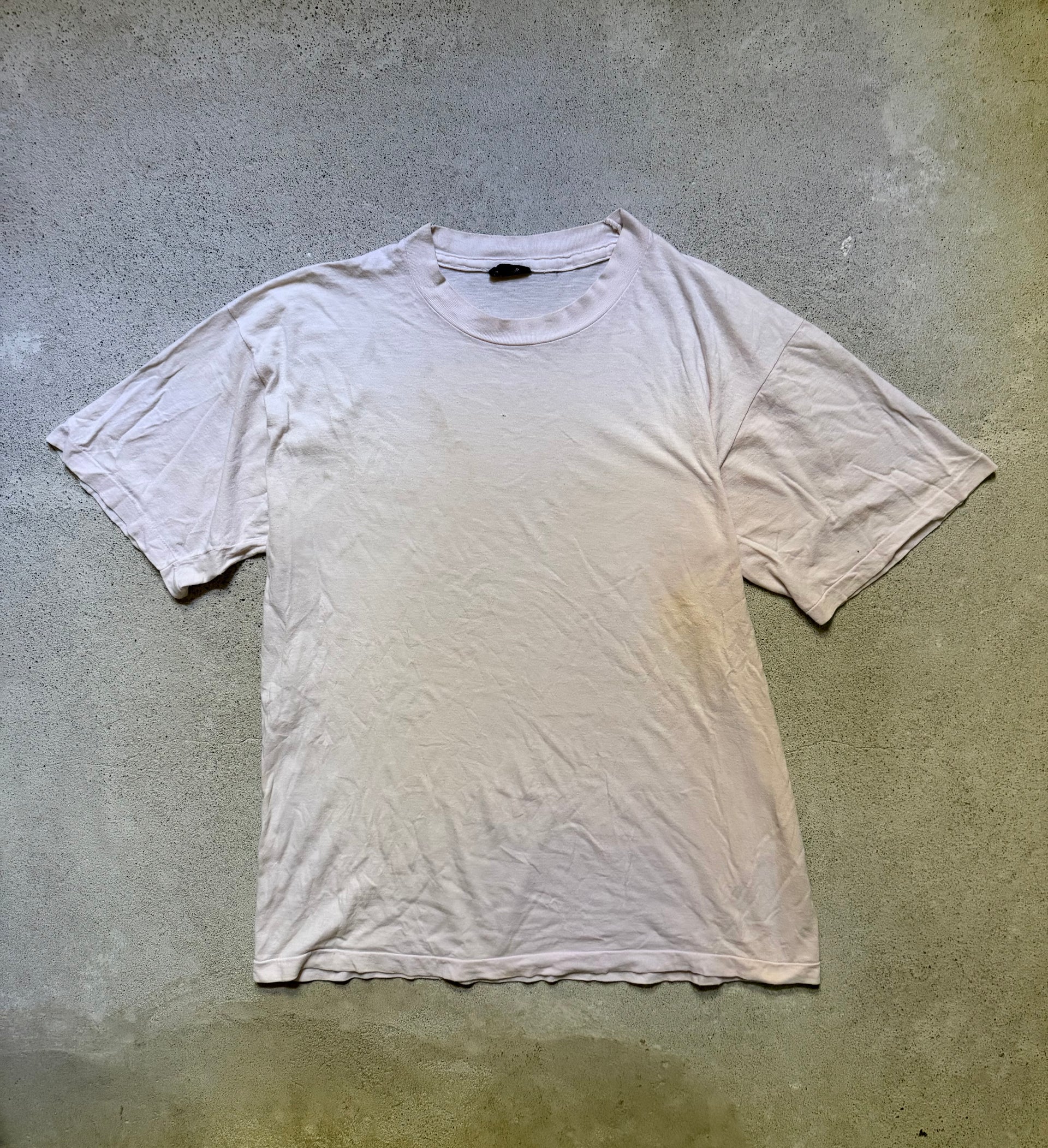 80s Pale Pink Blank Tee | Size XL