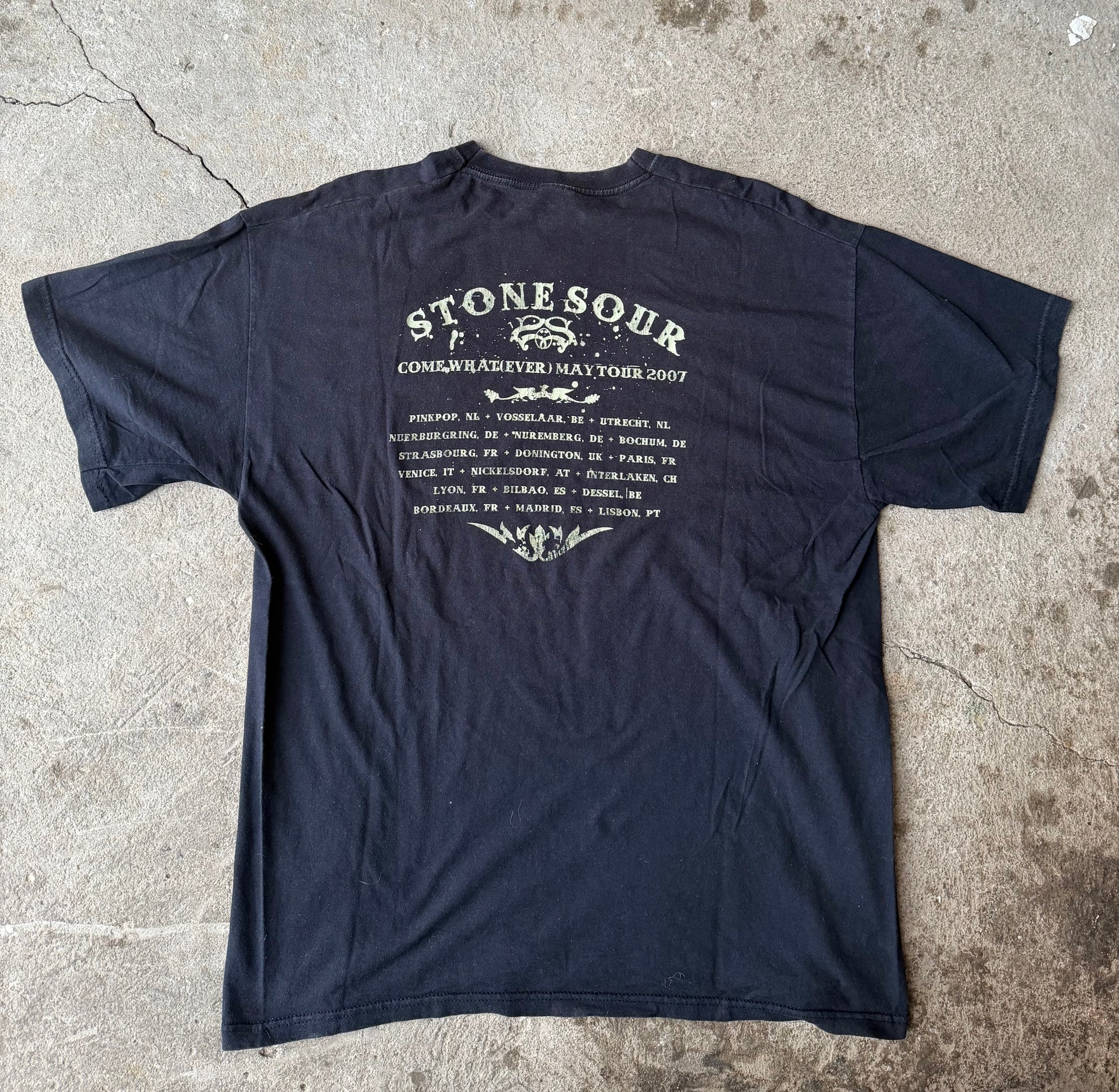 00s Stone Sour Come What(ever) May Tour 2007 T-Shirt | Size XL