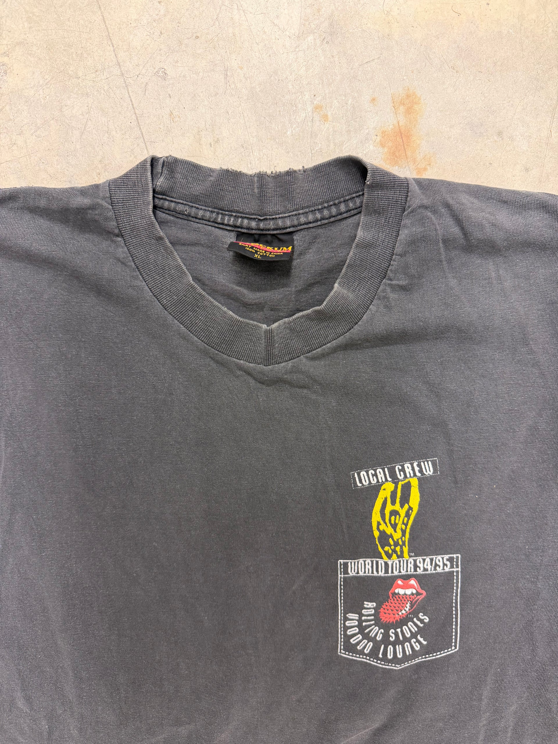 90s Rolling Stones Voodoo Lounge Tour Local Crew T-Shirt | Size XL