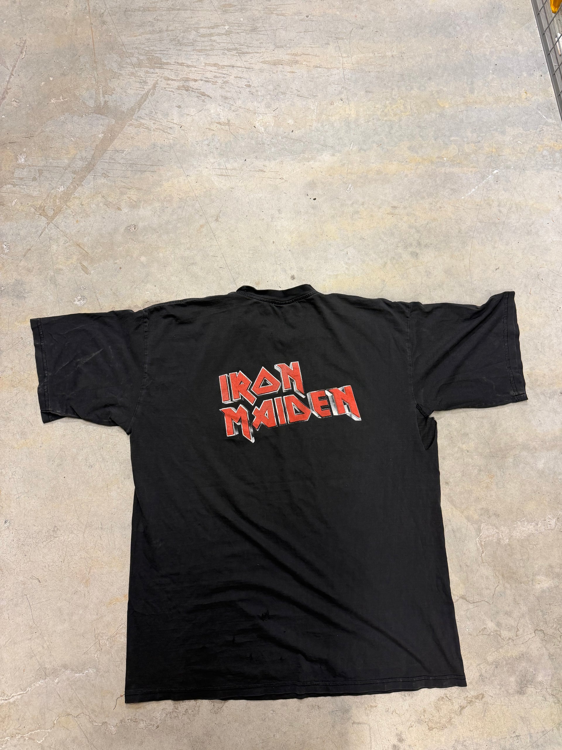 00s Iron Maiden “Aces High” Distressed Vintage Tee | Size L