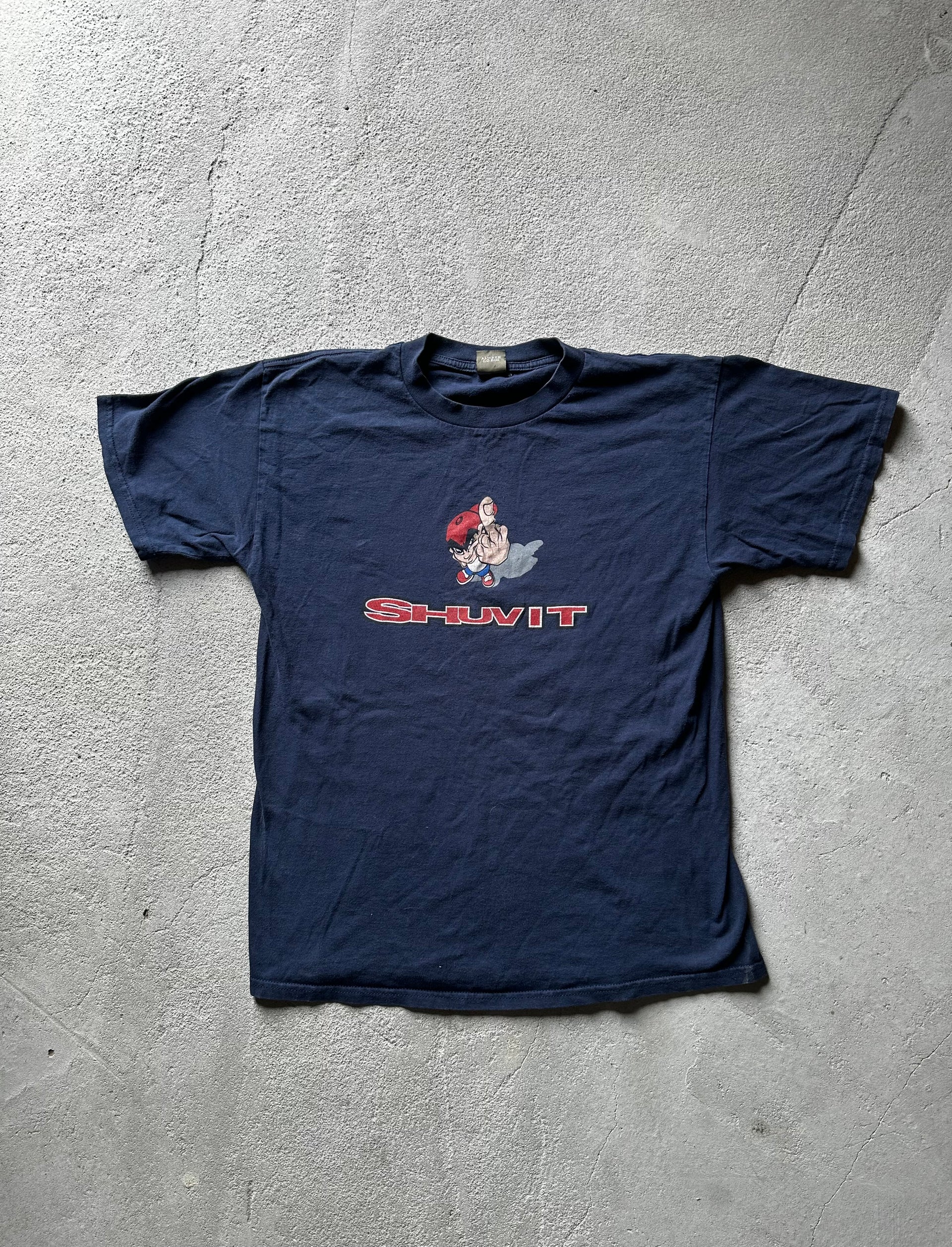 Vintage late 1990s early 2000s Shuvit skate t-shirt faded black streetwear size L