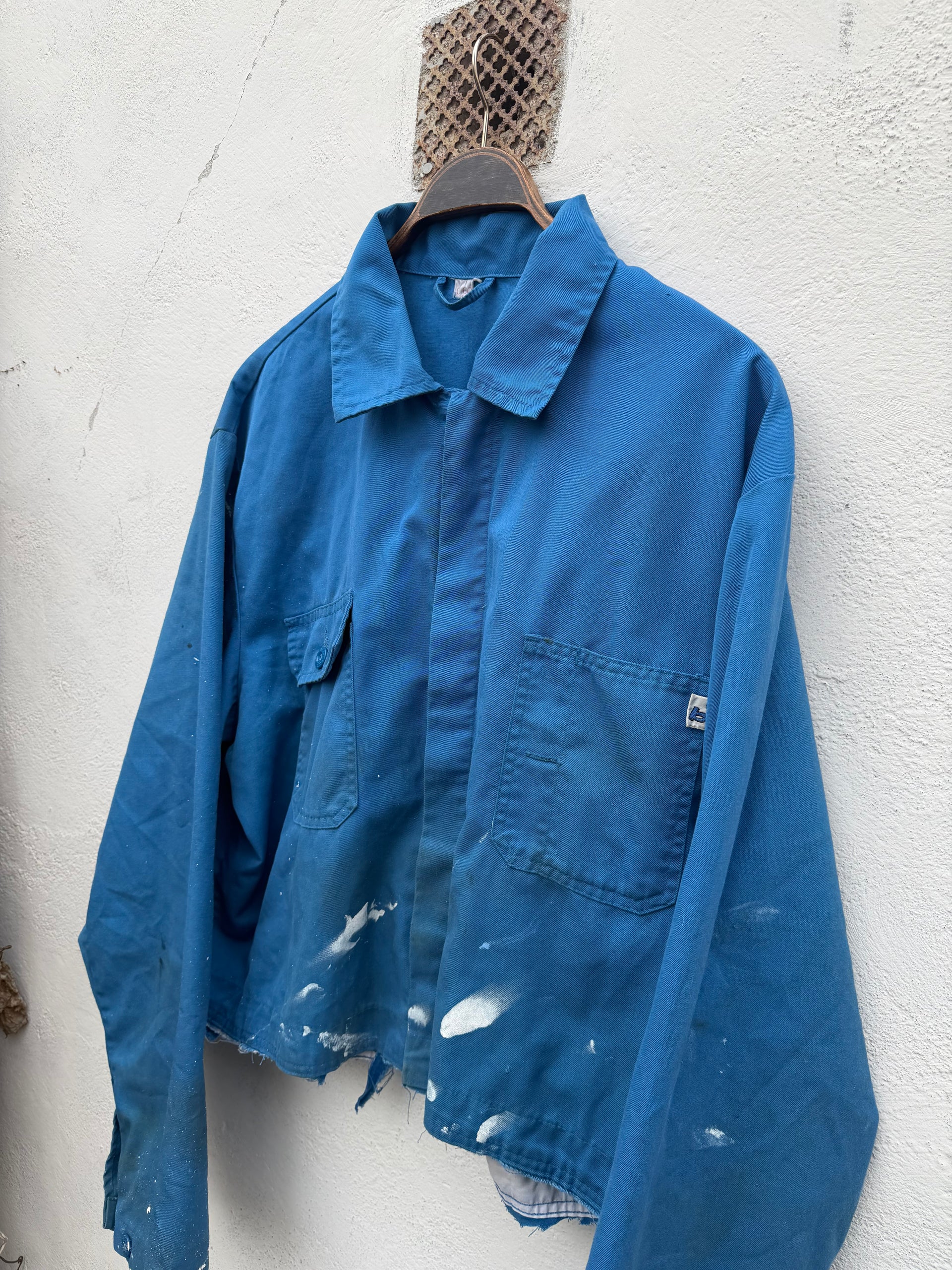 80s Workwear Jacket Paint Stained | Size L
