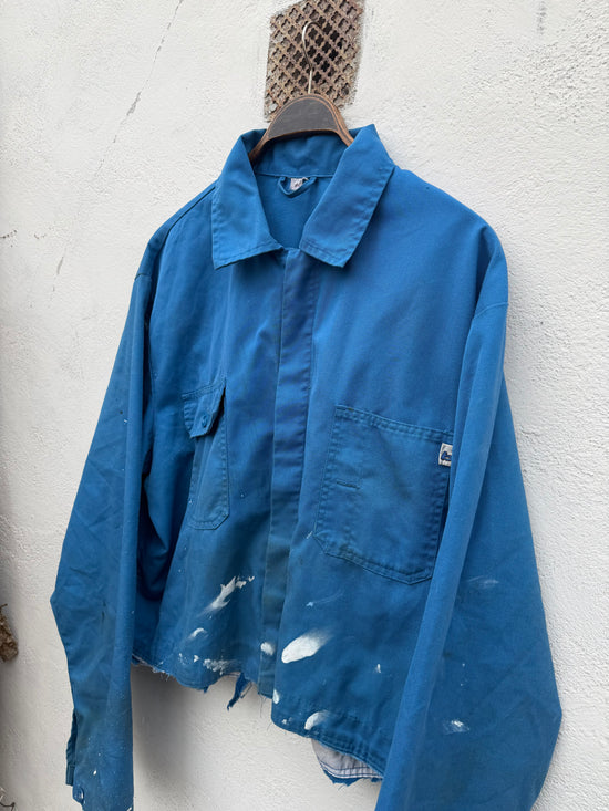 80s Workwear Jacket Paint Stained | Size L