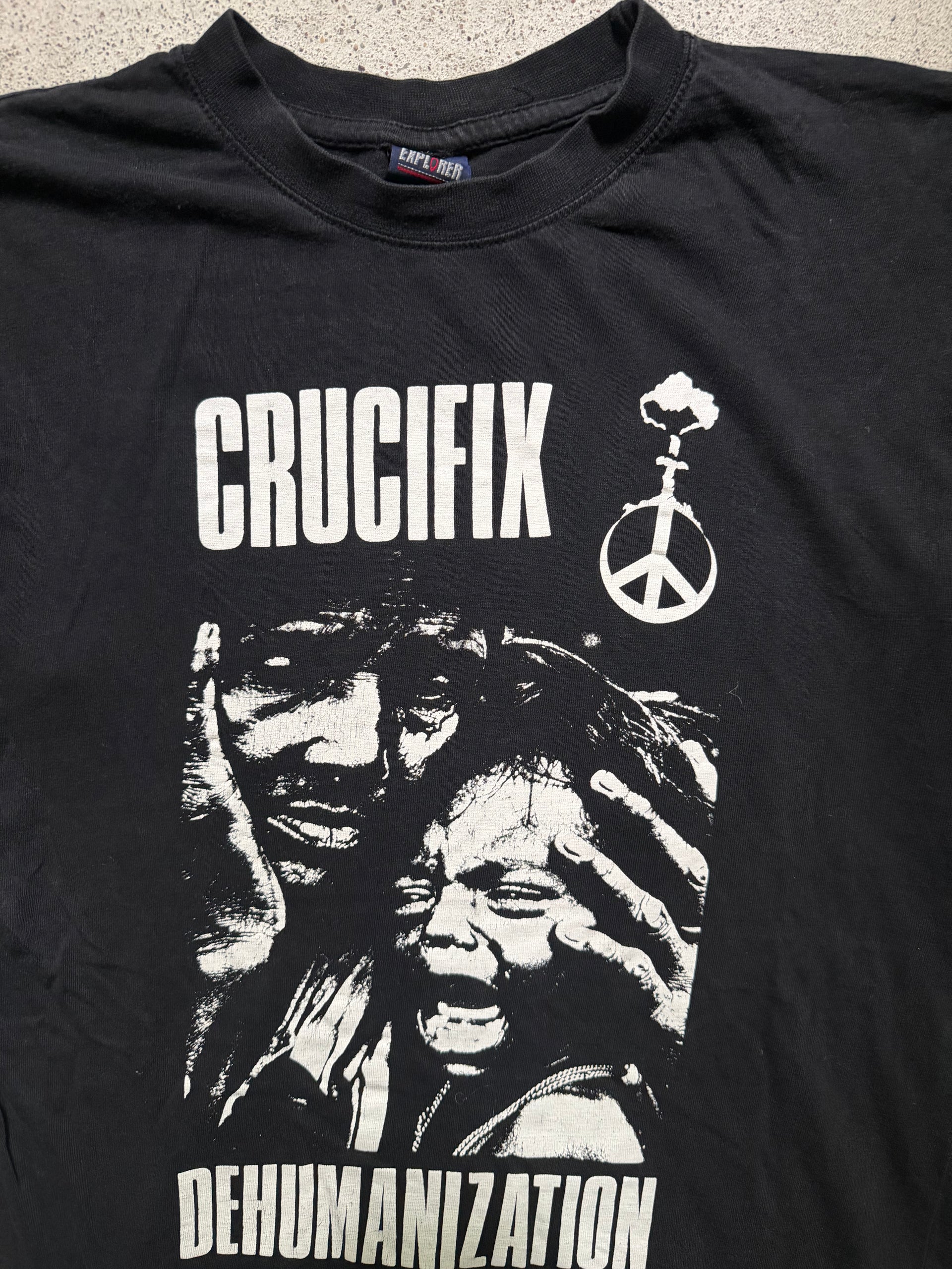 2000s Crucifix “Dehumanization” T-Shirt | Size M