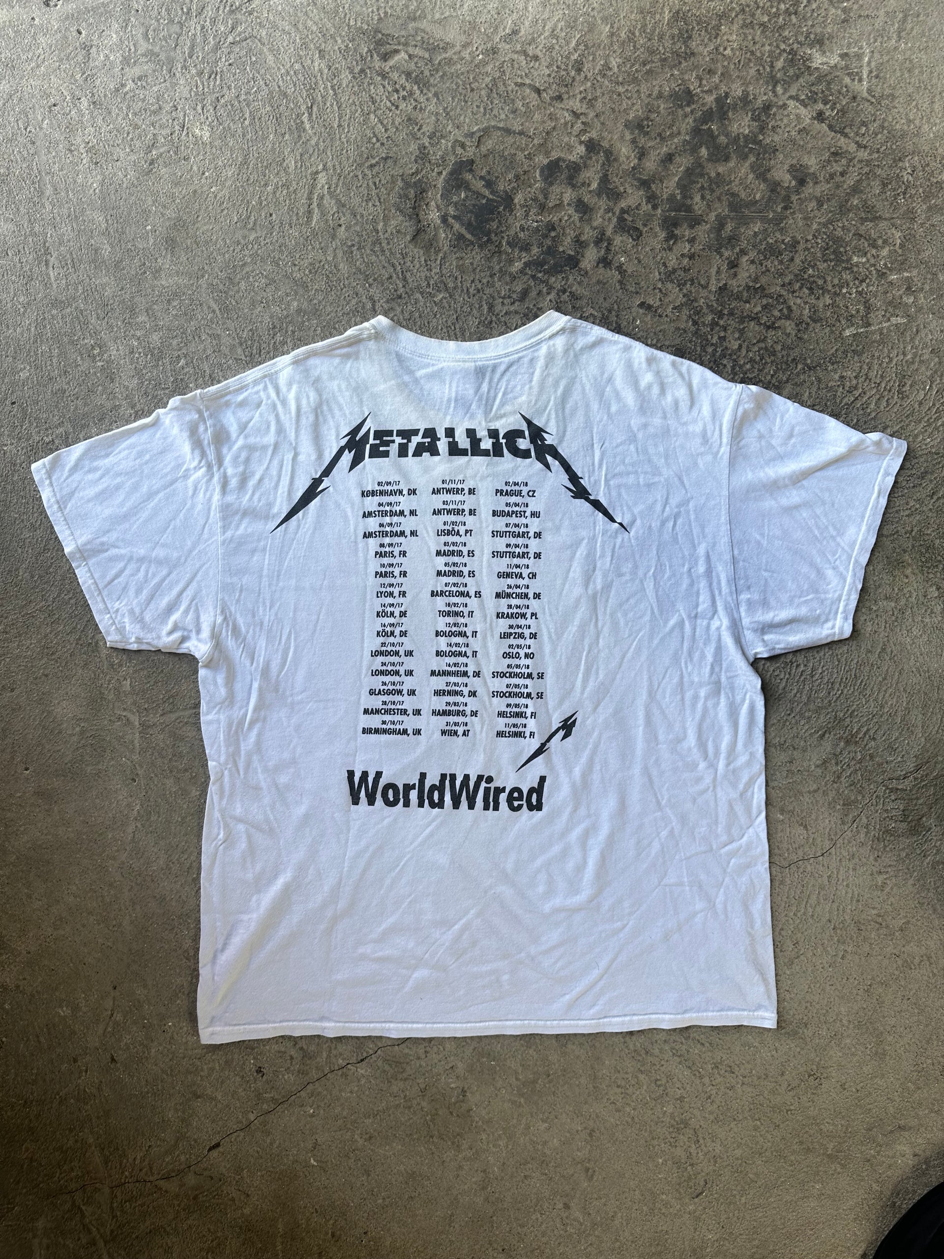 Metallica WorldWired Hardwired Tour 2017–2018 Vintage Tee