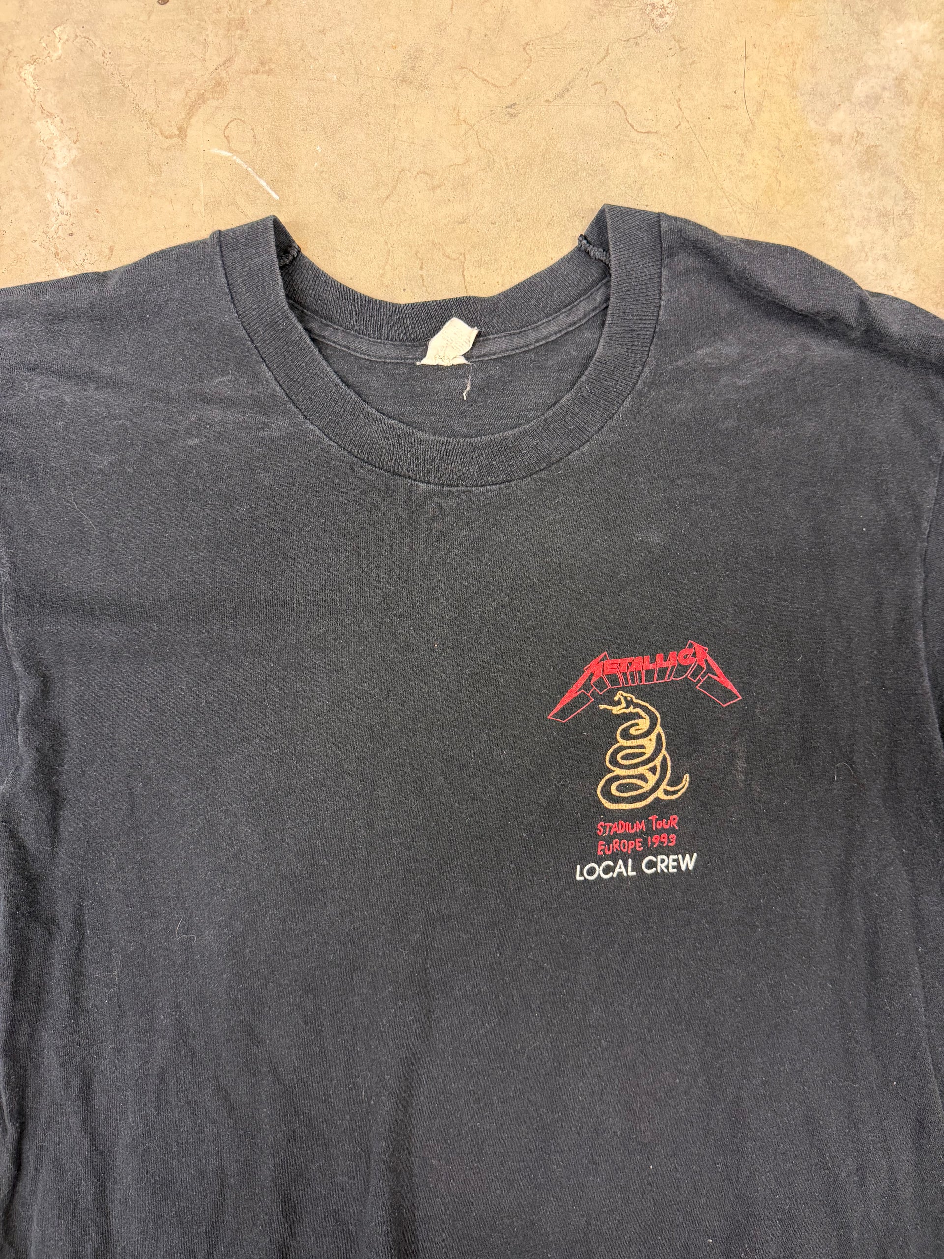 90s Metallica Stadium Tour Europe 1993 Local Crew Vintage T-Shirt | Size L