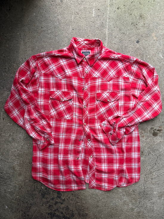 90s Rocky Plaid Flannel Shirt | Size M
