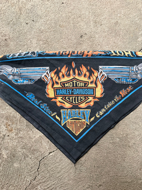 80s Harley-Davidson Flame Logo Bandana | Made in USA