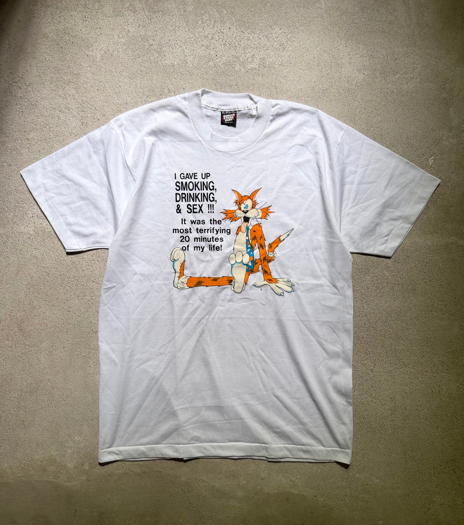 80s Bill the Cat “I Gave Up…” T-Shirt | Size XL