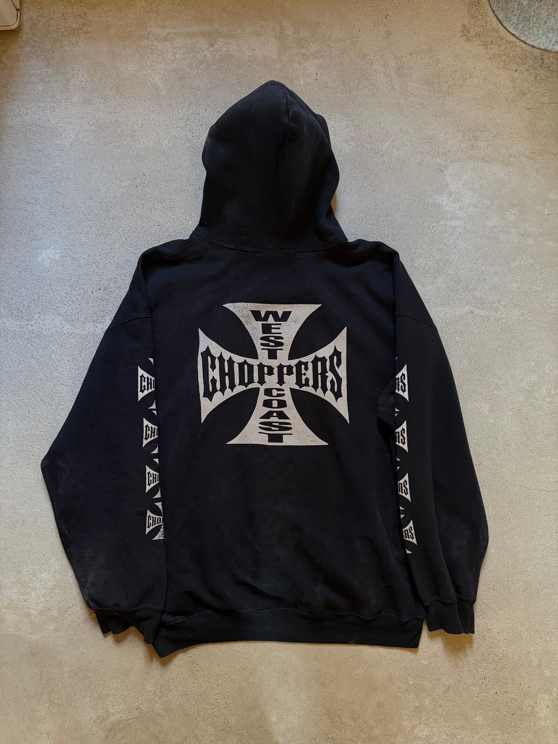 90s West Coast Choppers Cross Hoodie | Size XL
