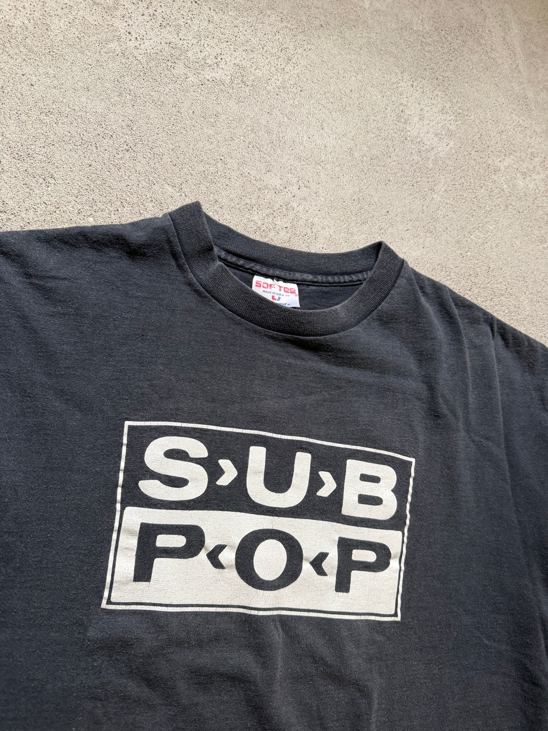 90s Sub Pop Logo T Shirt | Size L