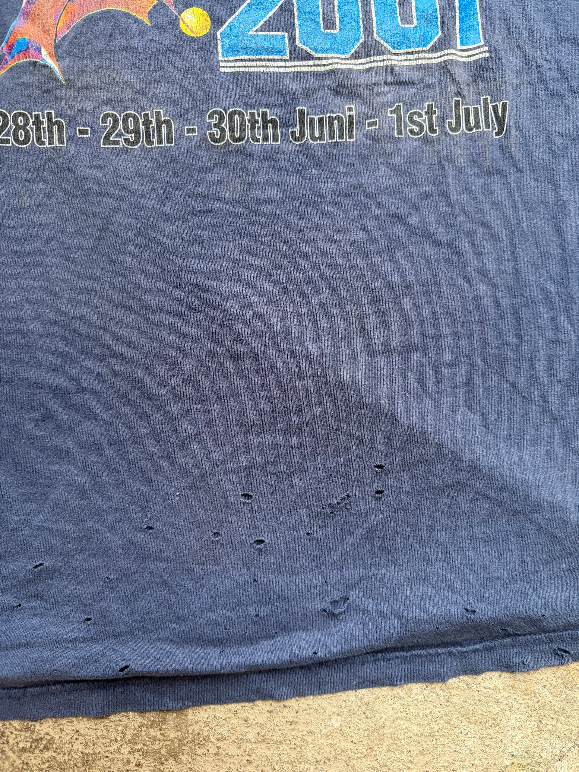 00s Roskilde Festival 2001 Line-Up T-Shirt | Size XL