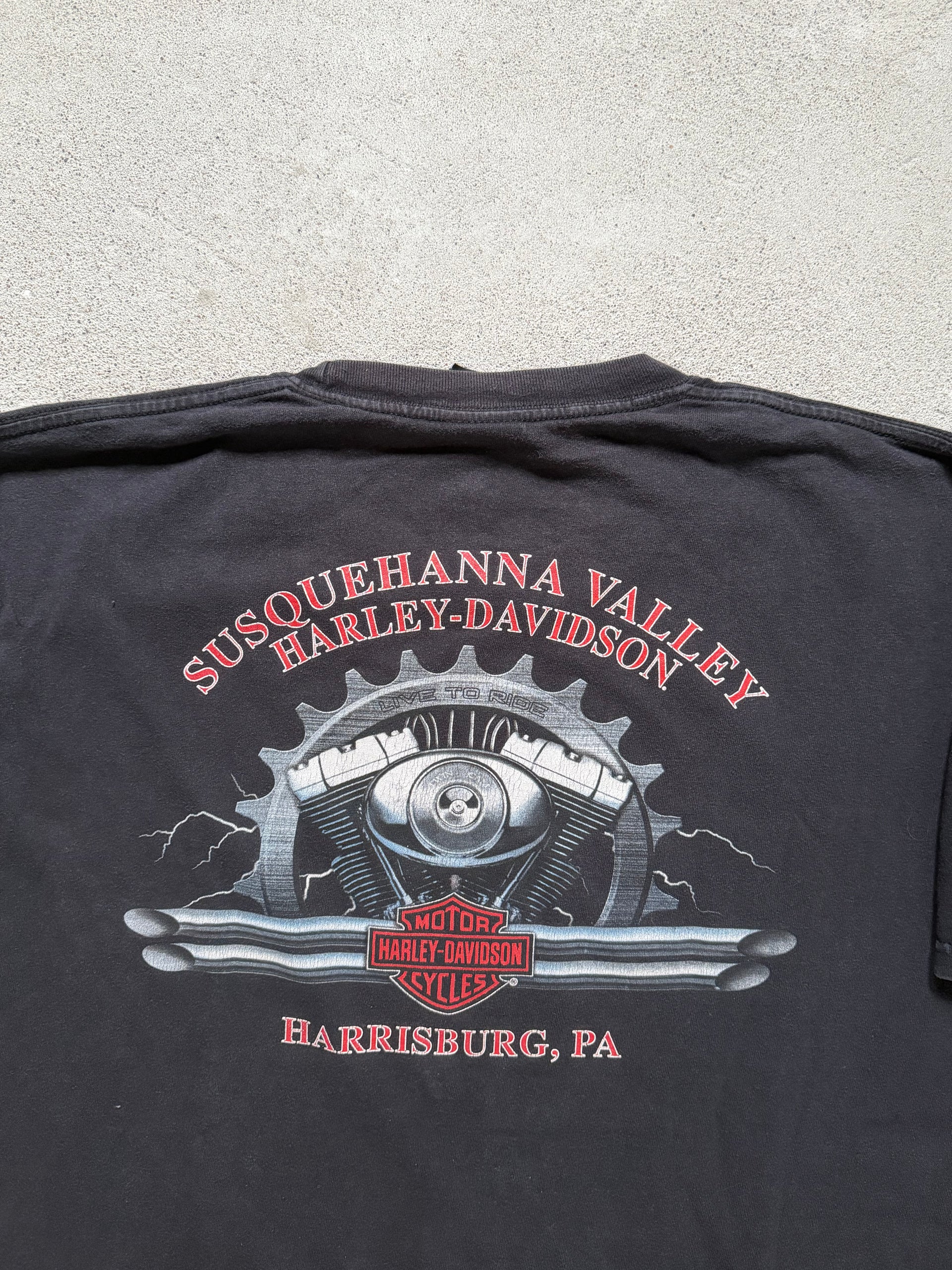 2000s Faded Harley-Davidson T-Shirt | Size XL