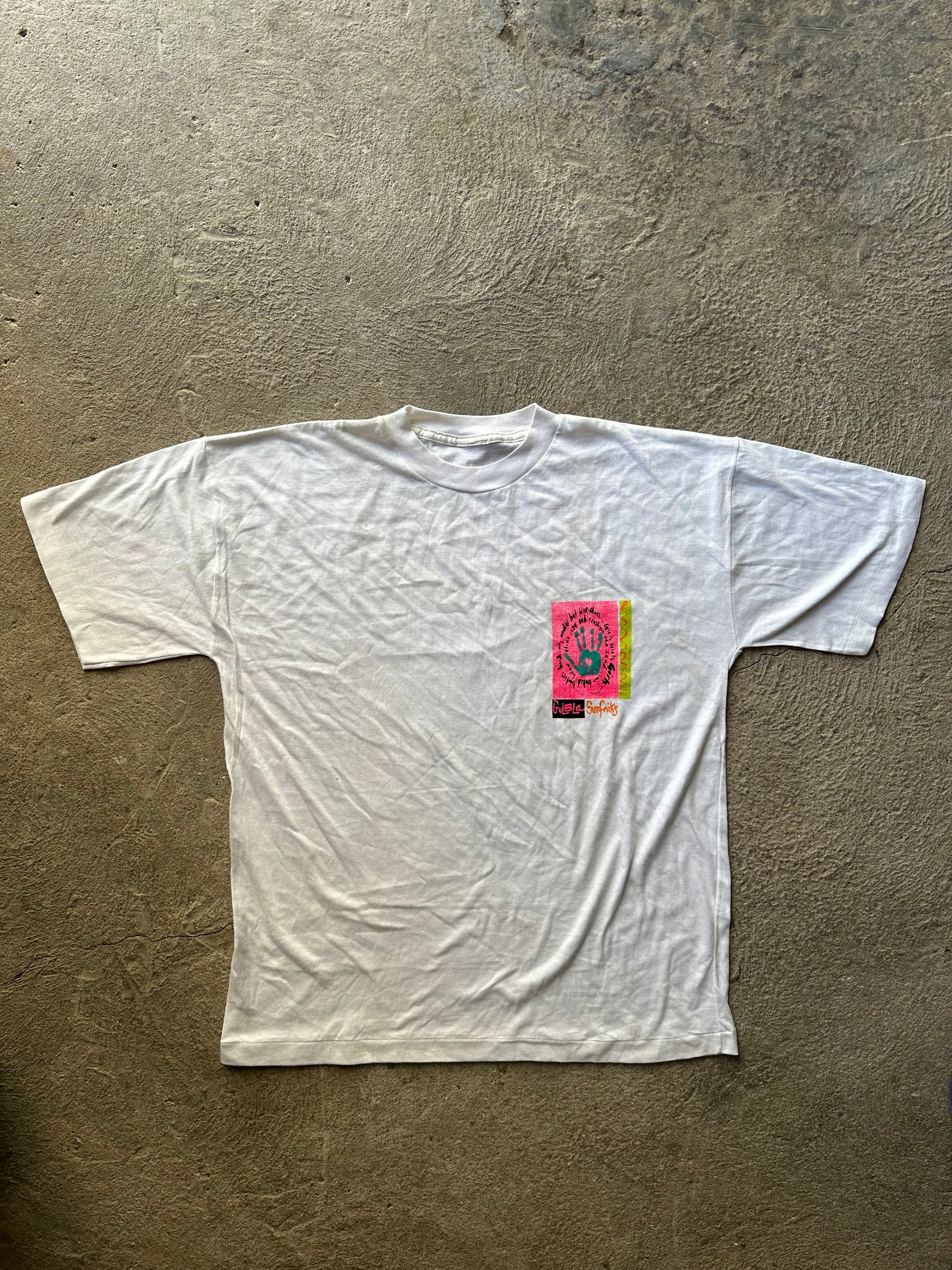Vintage Gul & Blå Surfer Tee | Size XL