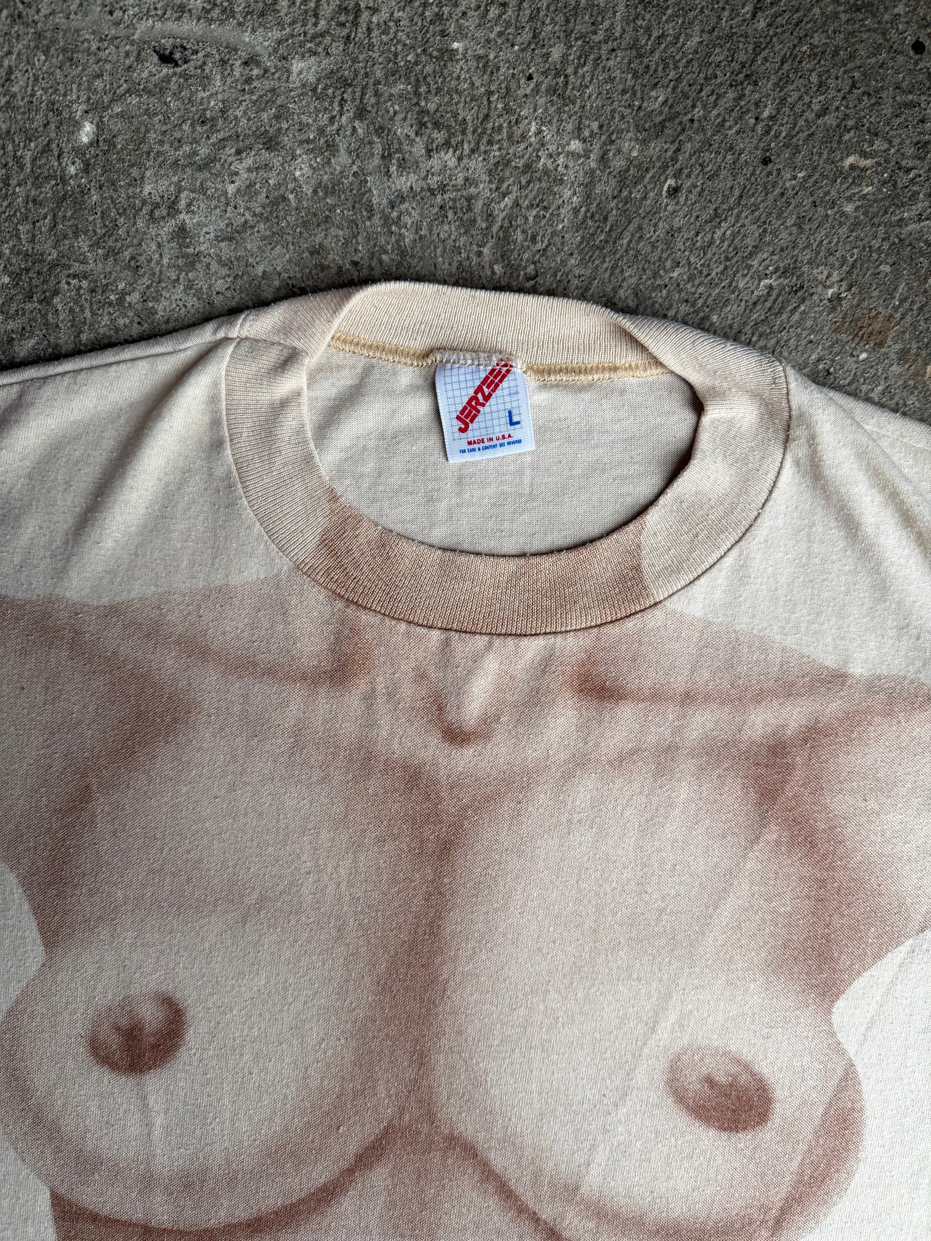 80s Nude Illusion Tee 1984 | Size L
