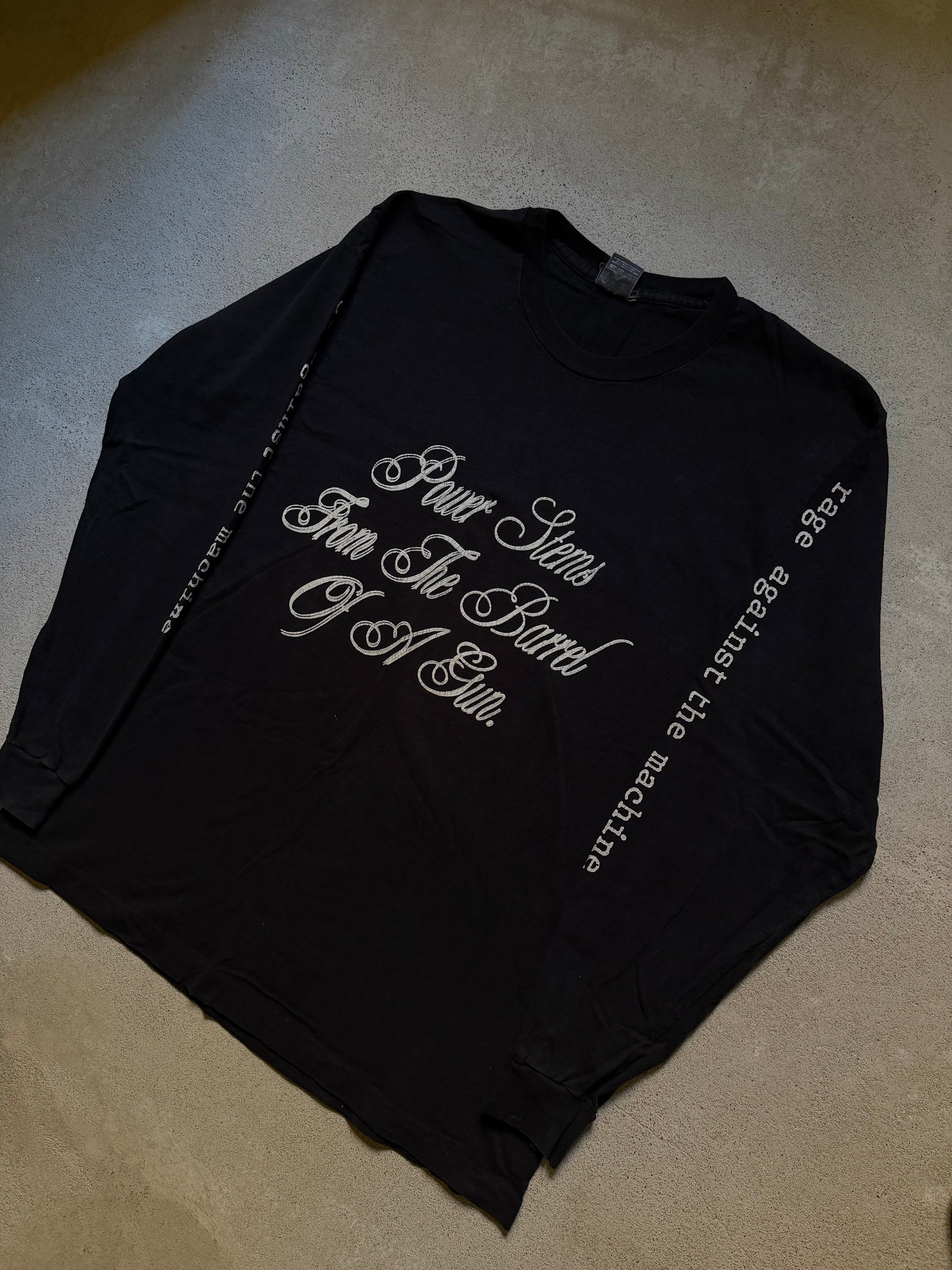 90s Rage Against The Machine “Power Stems From The Barrel Of A Gun” Longsleeve | Size XL