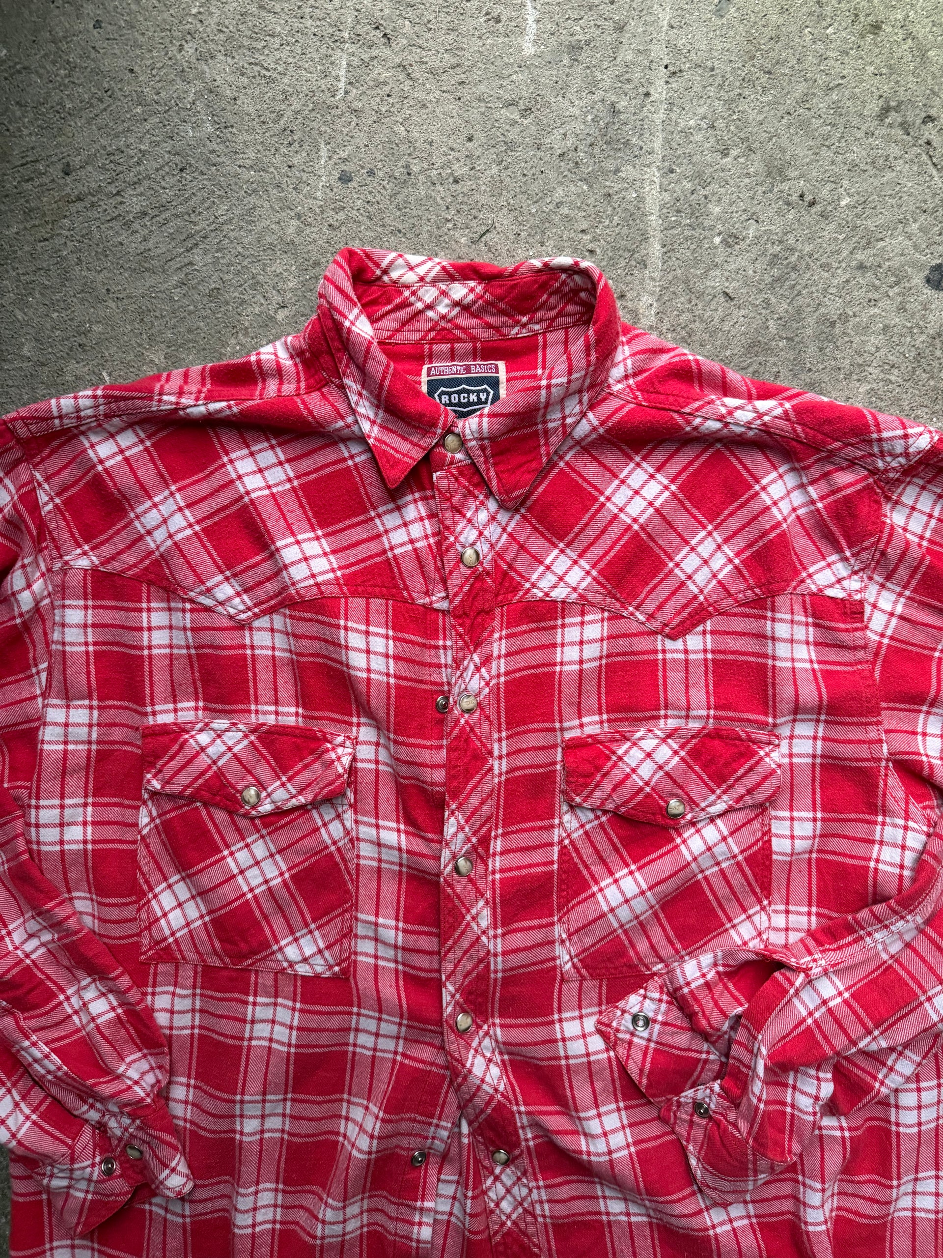 90s Rocky Plaid Flannel Shirt | Size M