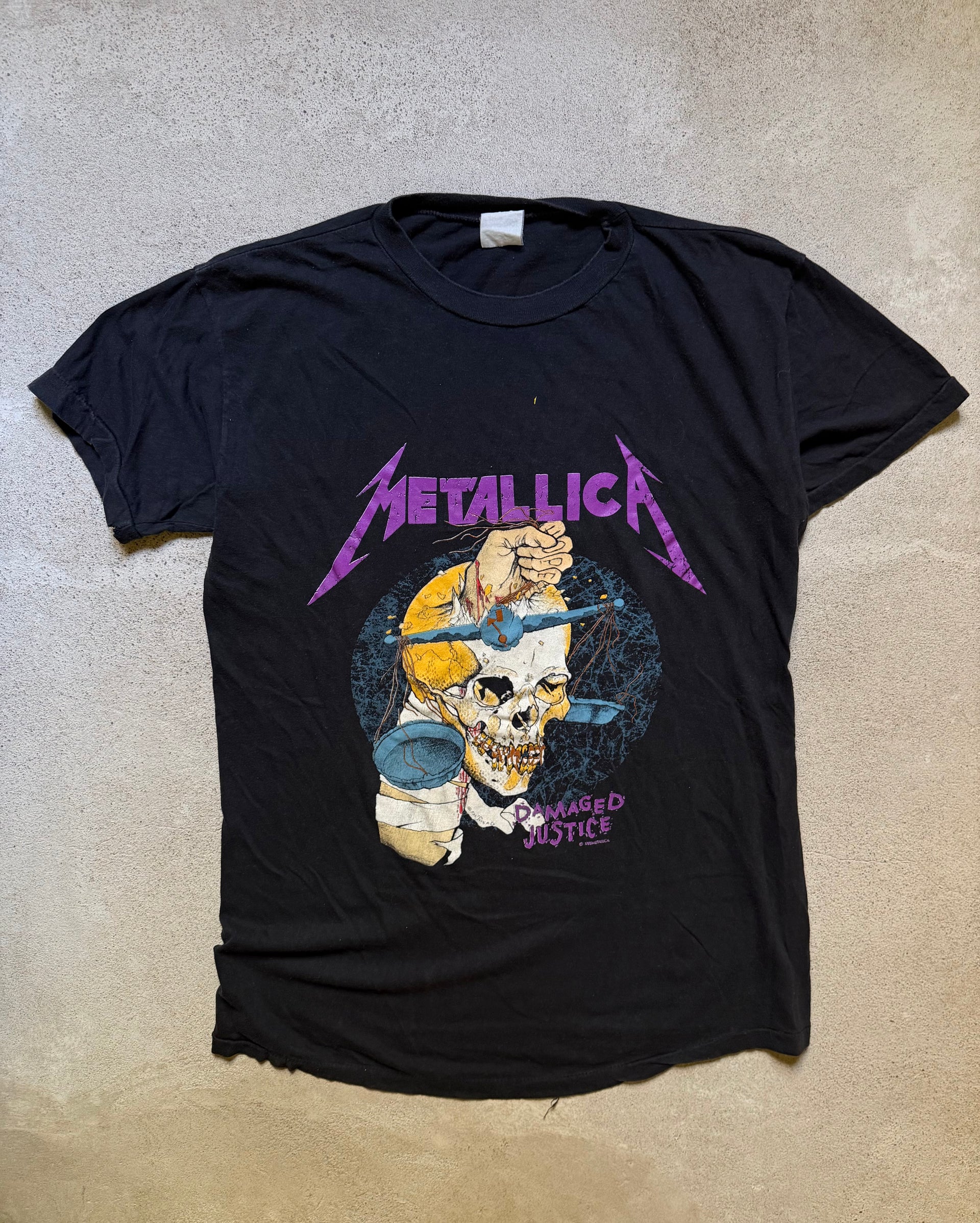 80s Metallica Damaged Justice Tee | Size XL