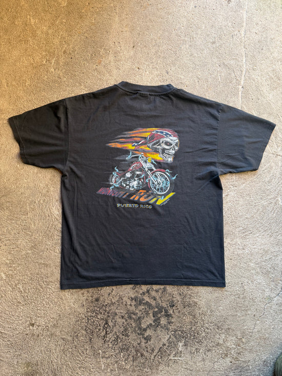 90s Midnight Run Puerto Rico Biker faded Tee| Size L