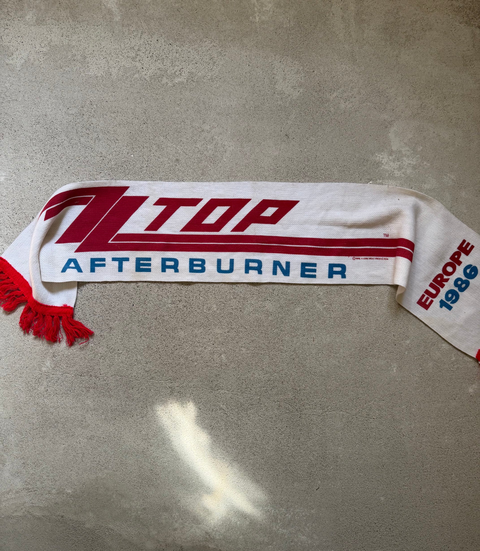 80s ZZ Top Afterburner Europe 1986 Scarf