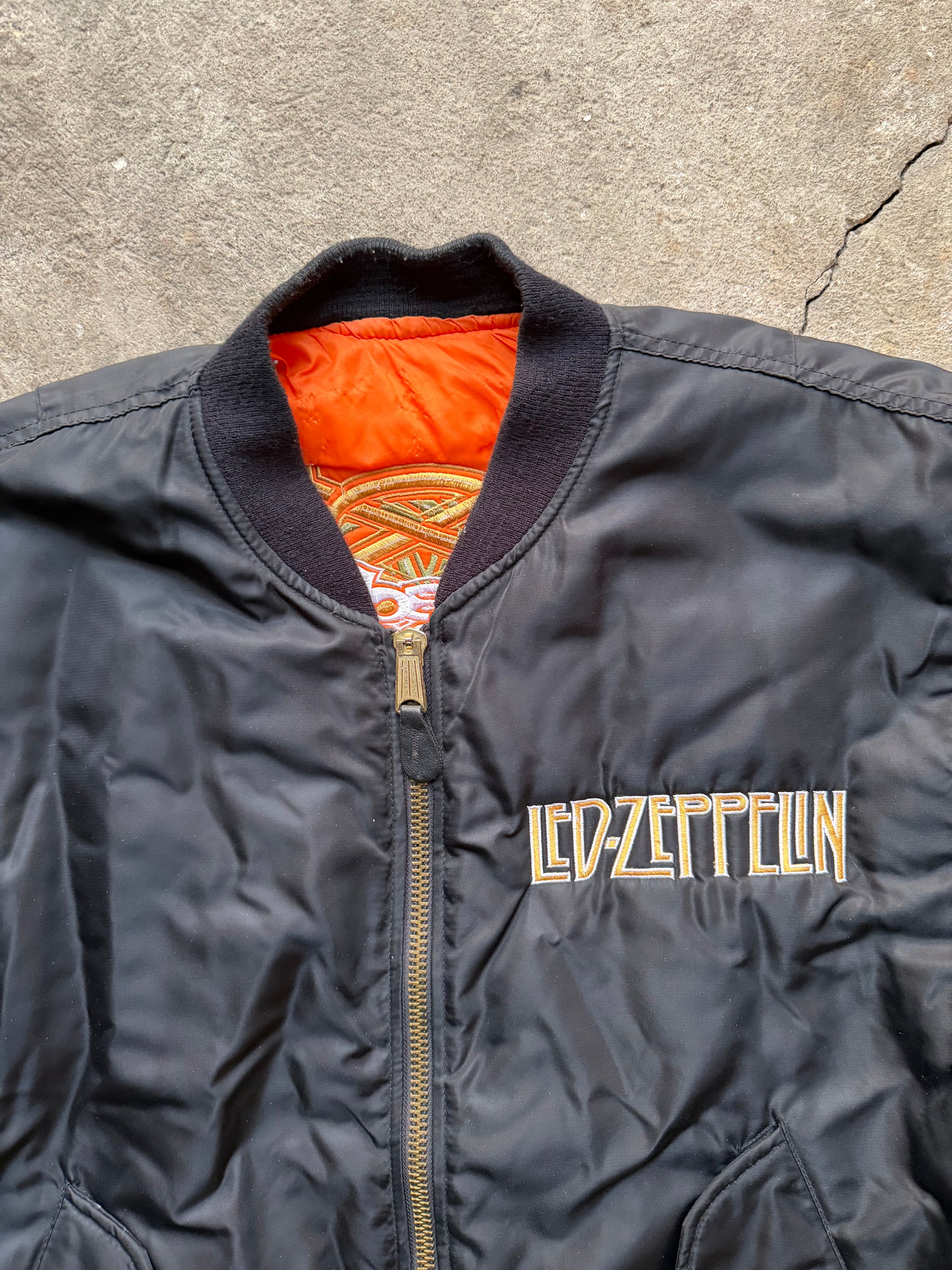80s Led Zeppelin Bomber Jacket | Size XL