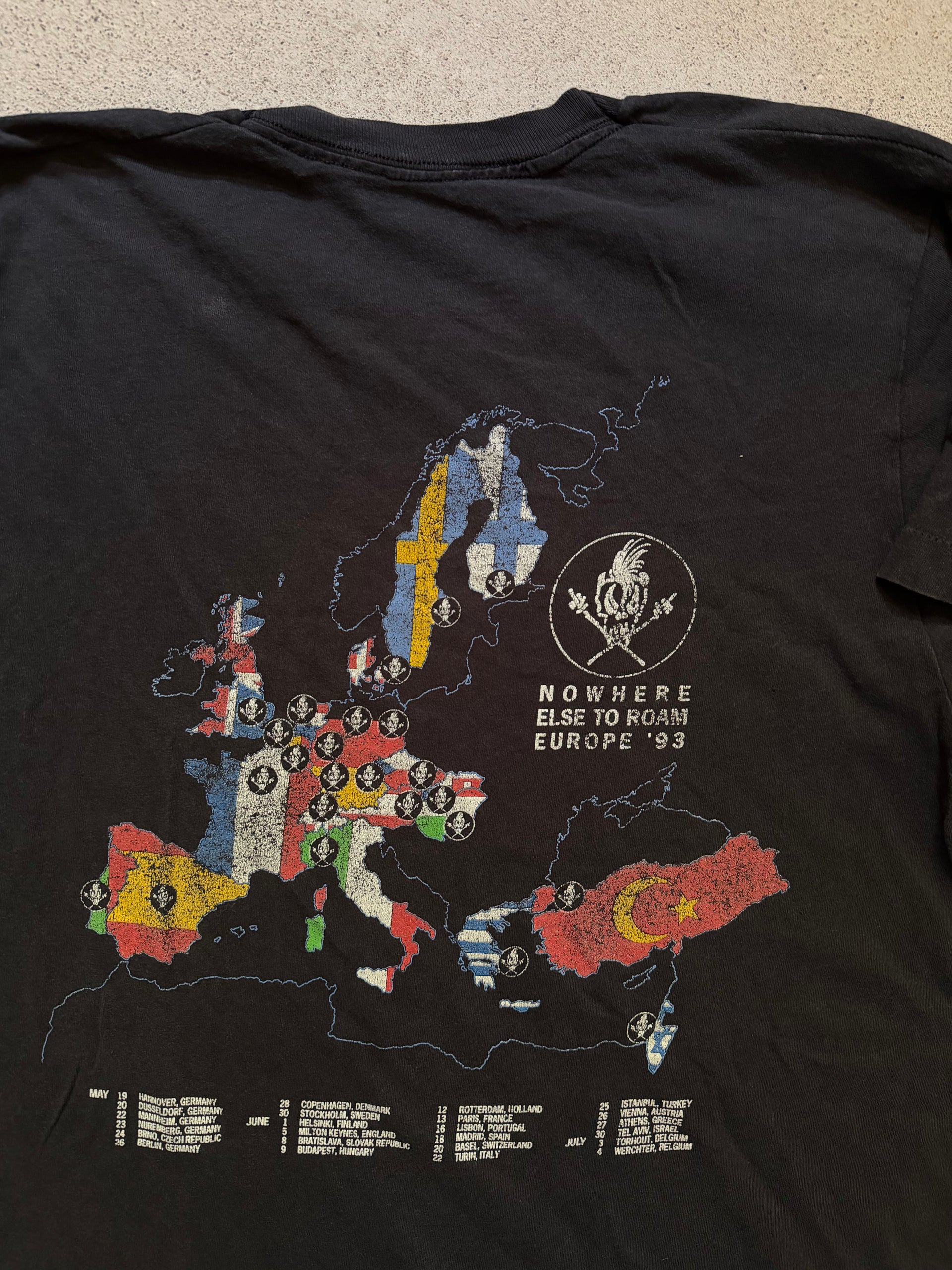 90s Metallica Nowhere Else To Roam Europe 93 Tee | Size XL
