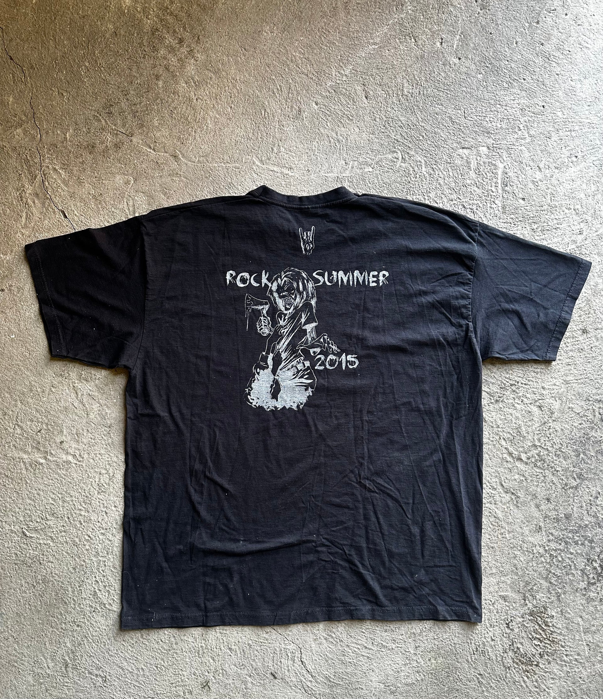 "Vintage 2015 Rock Summer music festival t-shirt band lineup graphic black size XL