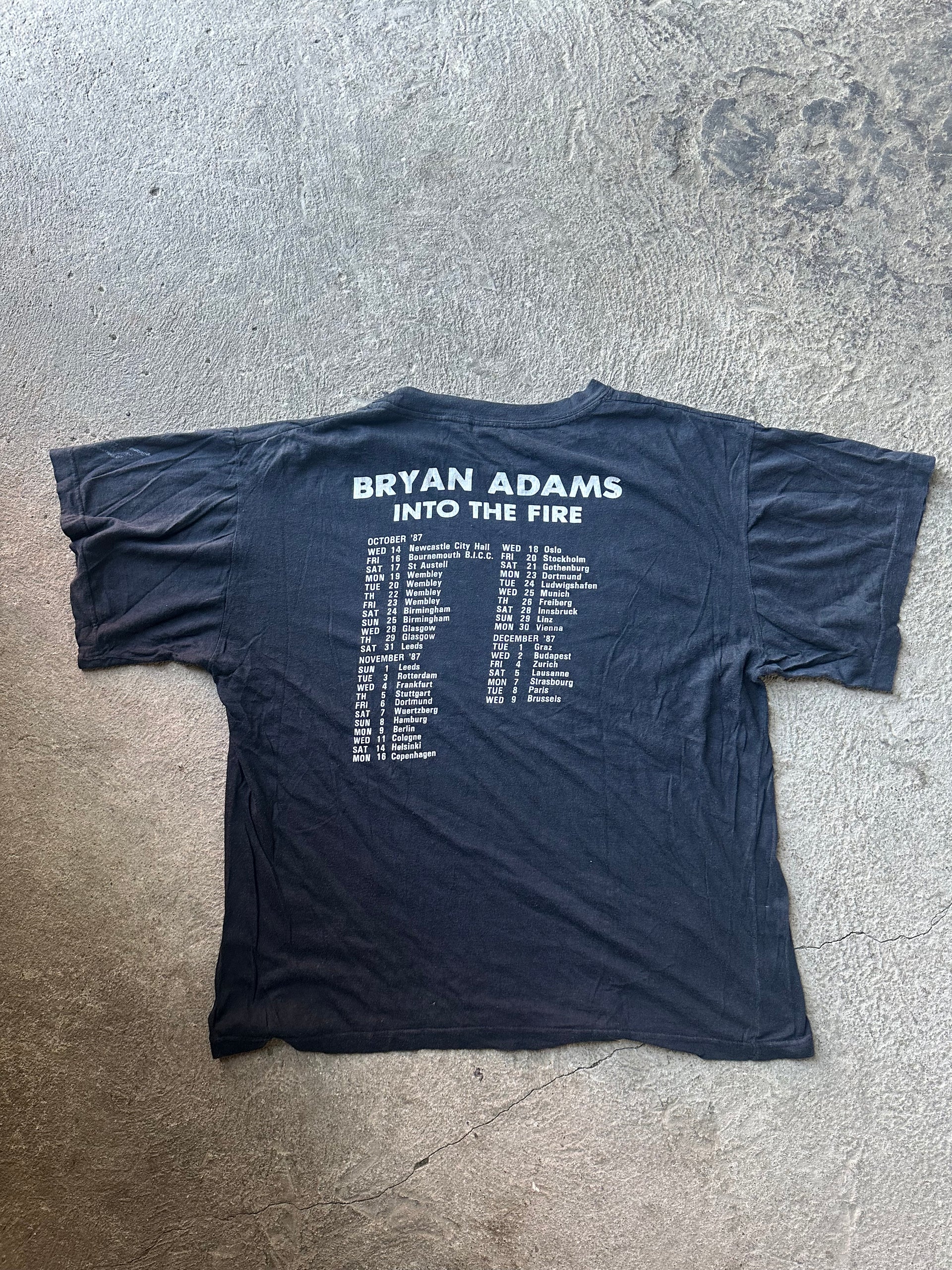 1987 Bryan Adams Into the Fire World Tour Vintage Tee | Size XL