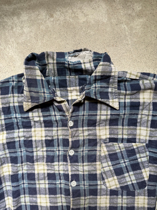 1970s Plaid Cotton Flannel Shirt | Size XL
