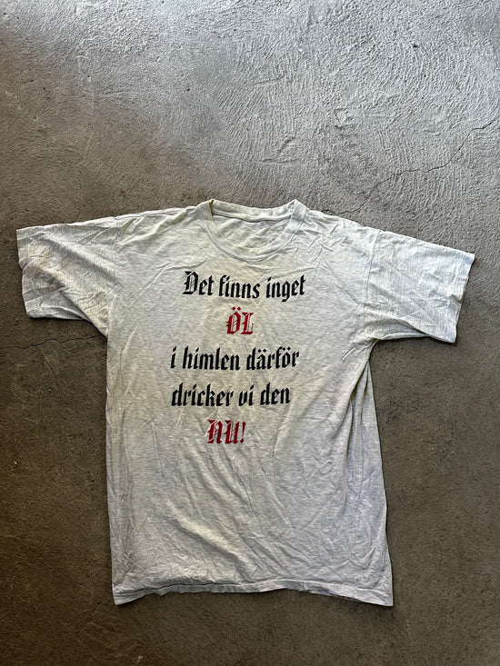 Vintage “Det finns inget öl i himlen” Tee | Single Stitch | Size XL