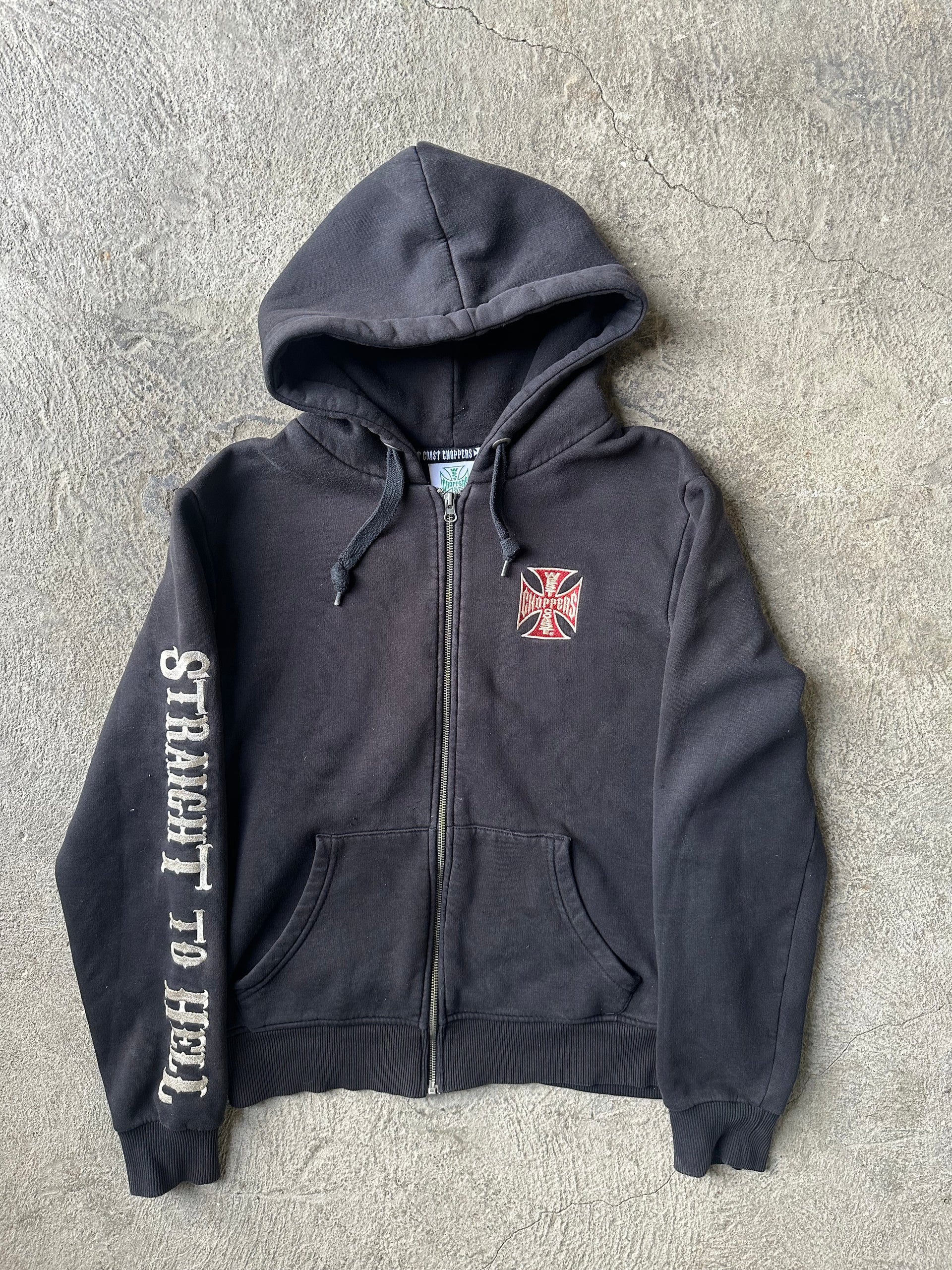 2000s West Coast Choppers “El Diablo Motorcycle” Zip Hoodie | Size M