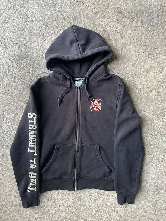 2000s West Coast Choppers “El Diablo Motorcycle” Zip Hoodie | Size M