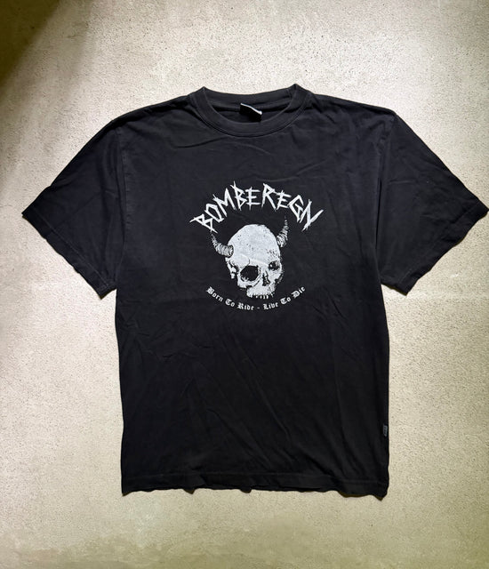2000s Bomberegn “Born To Ride Live To Die” T-Shirt Size L