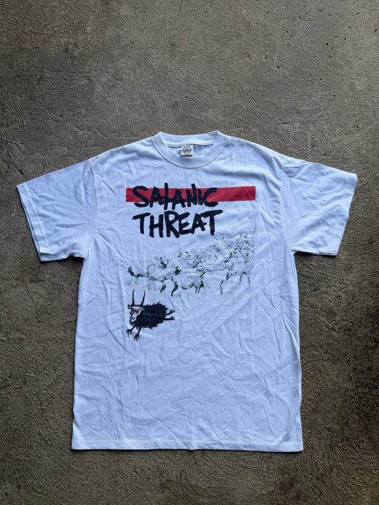 00s Satanic Threat “Sheep & Jesus” Double-Sided Tee | Size L