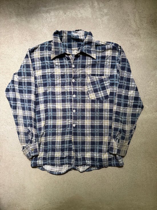 1970s Plaid Cotton Flannel Shirt | Size XL
