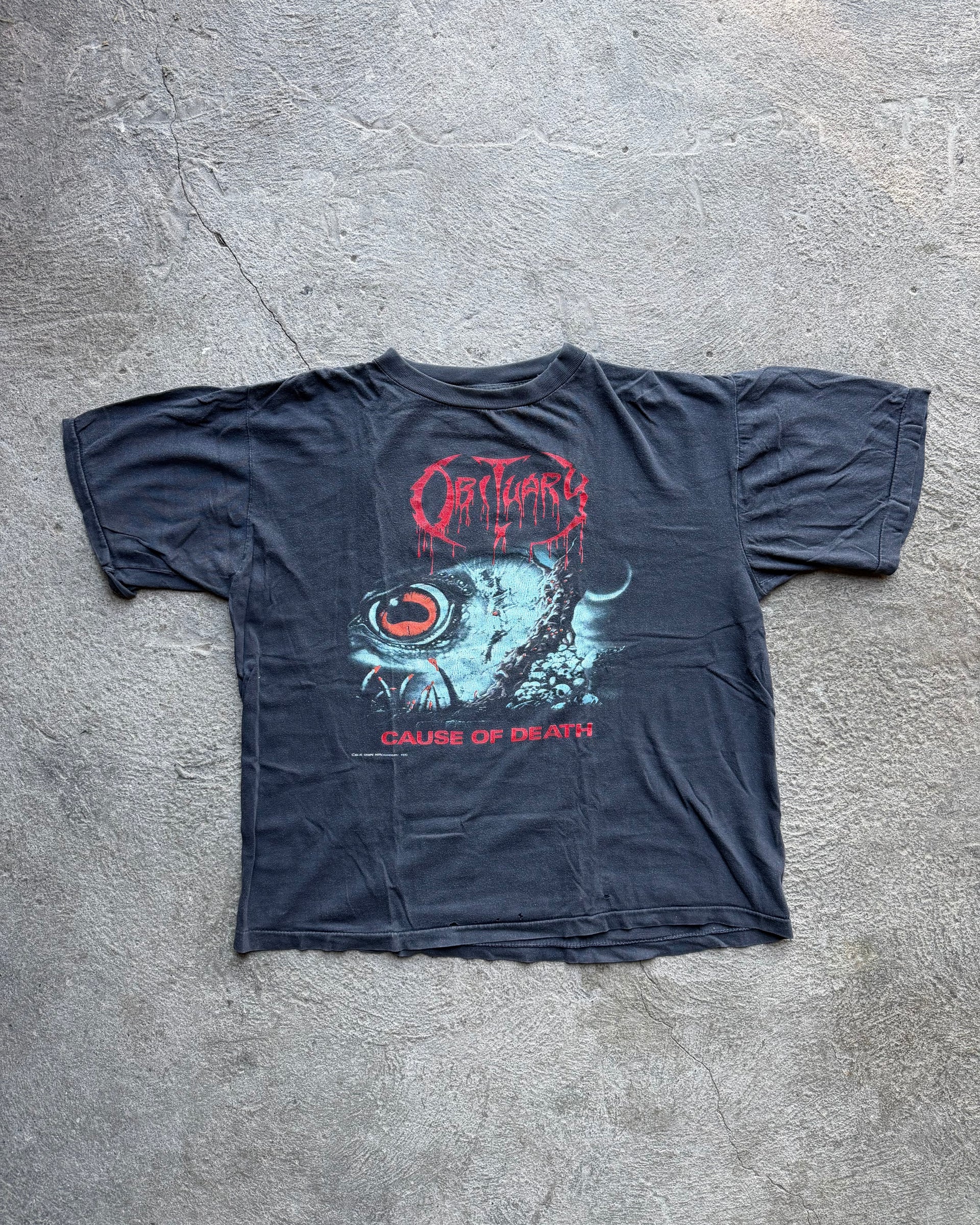 Obituary Cause of Death 1990 Vintage Tee | Size XL