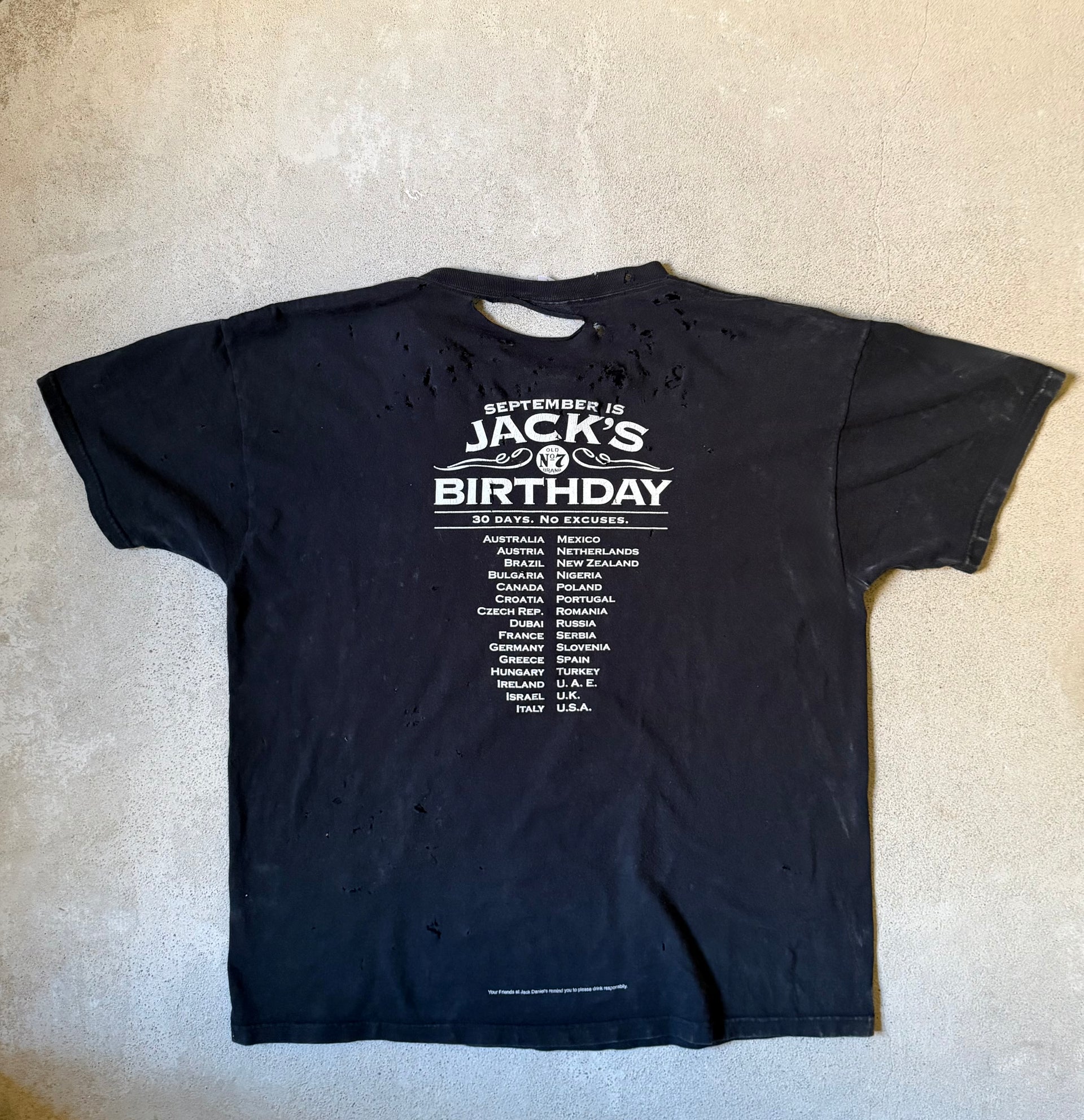 2000s Jack Daniel’s Distressed Tee | Size XL